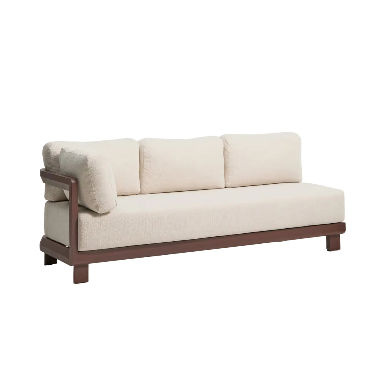 Sofa ogrodowa 3-osobowa NERANO jasnobeżowy z brązową podstawą – Kave Home