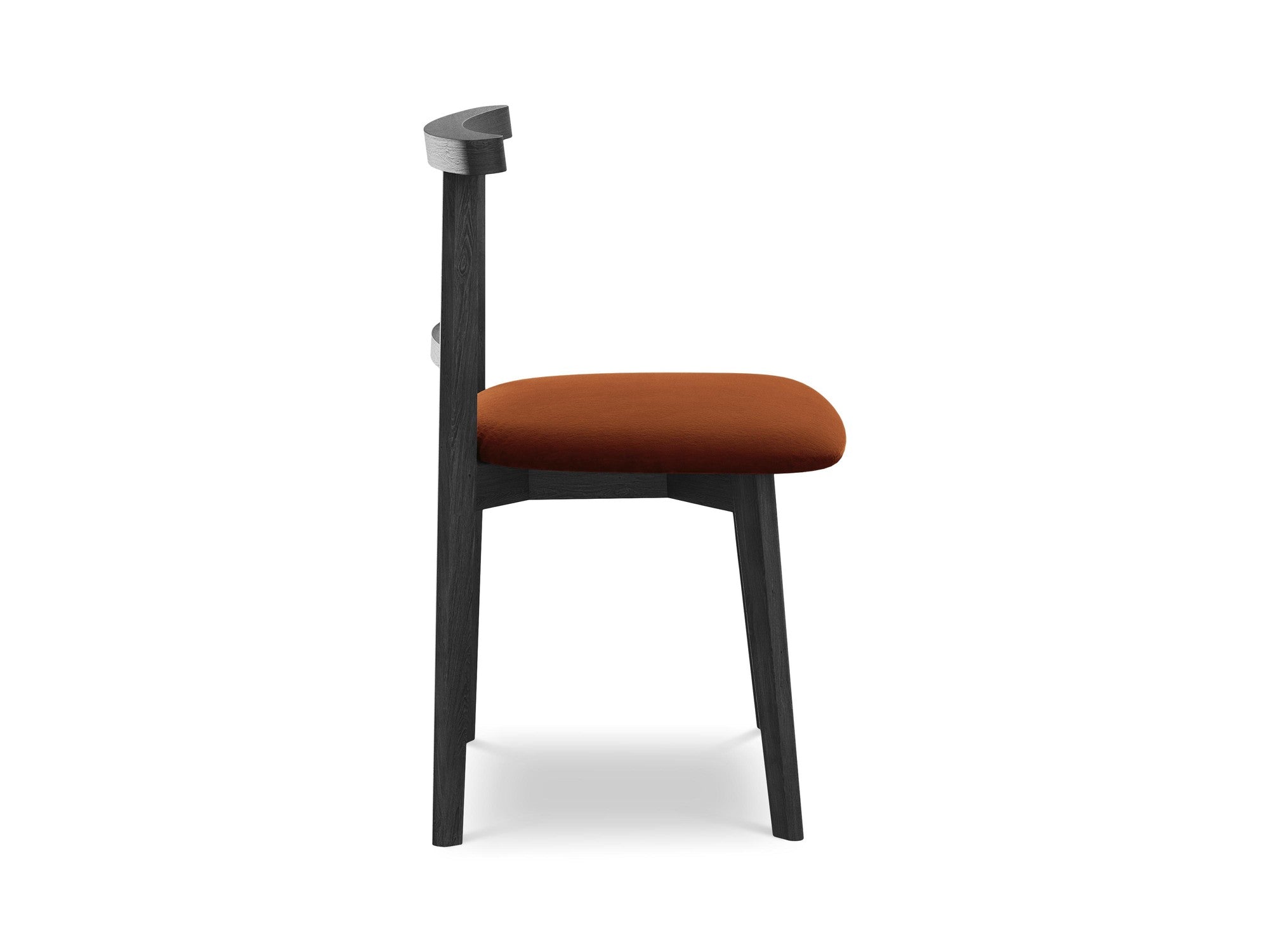 Velvet Chair OHELO Terracotta with Black Beech Base