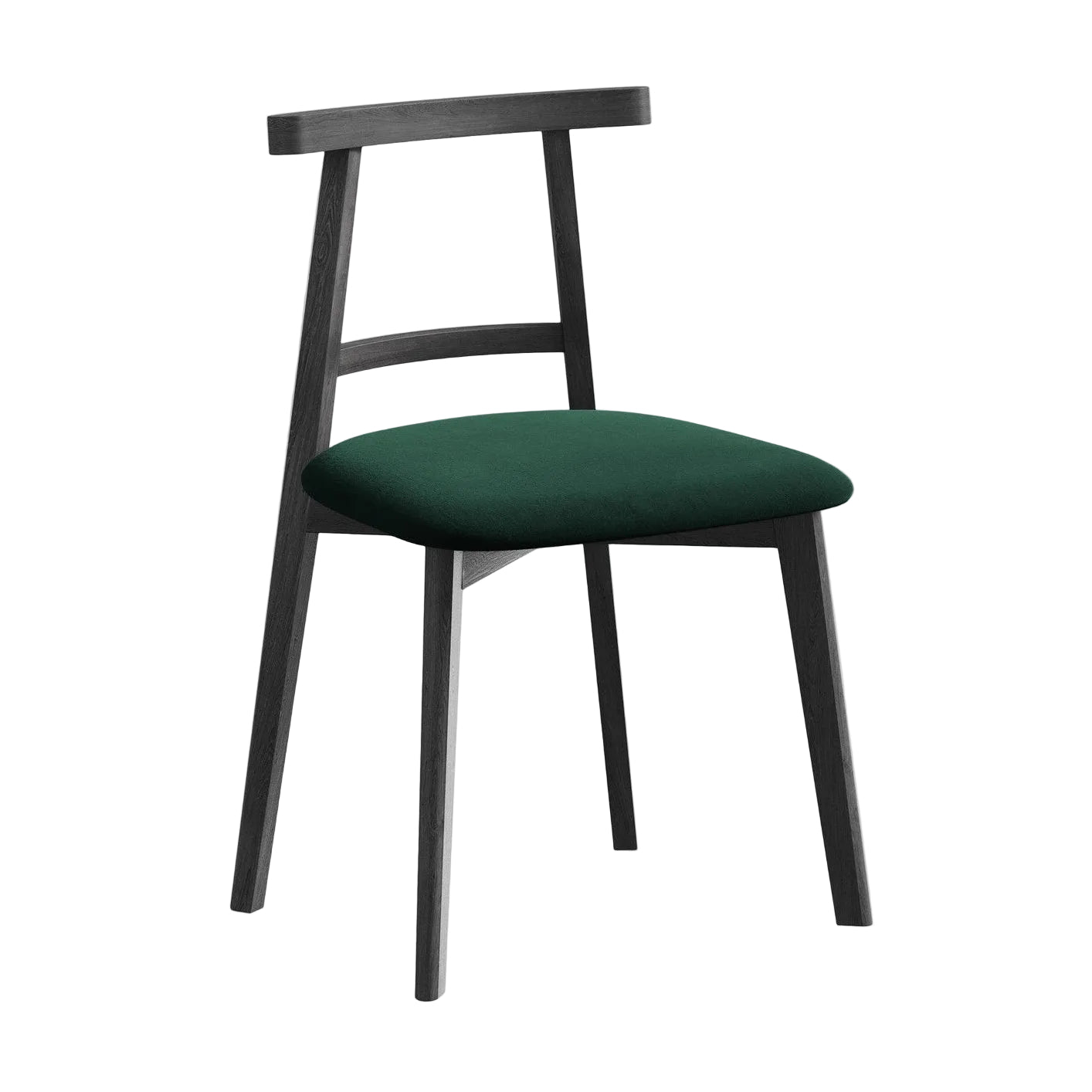 Velvet Chair OHELO Bottle Green with Black Beech Base