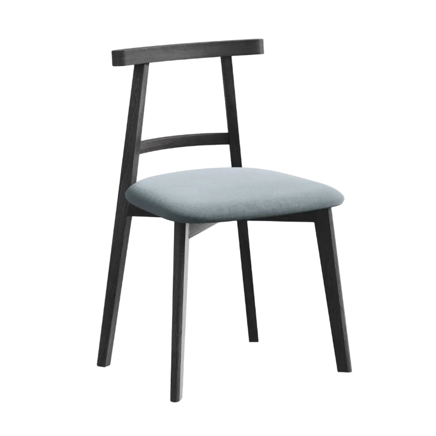 Velvet Chair OHELO Light Blue with Black Beech Base
