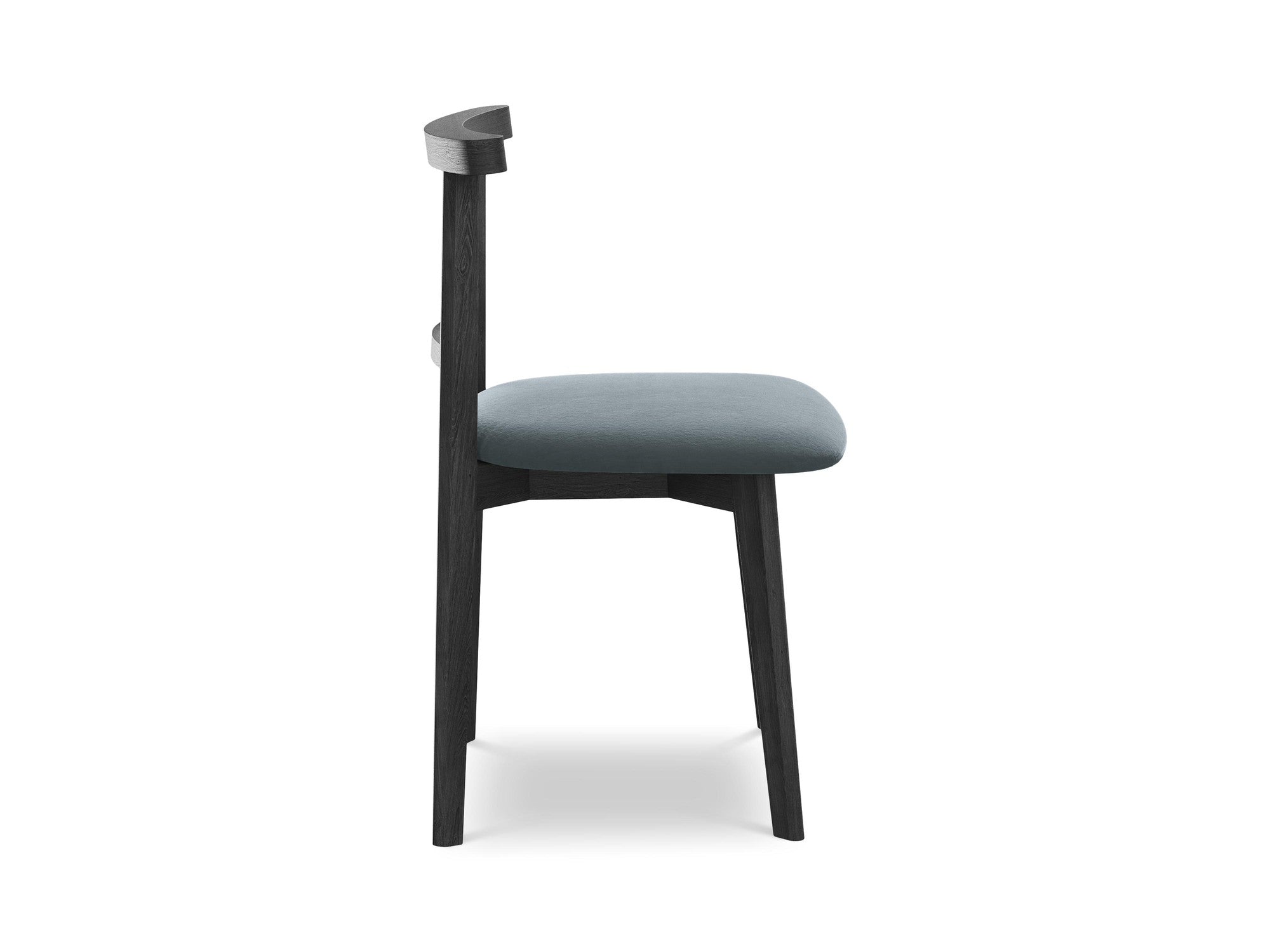 Velvet Chair OHELO Light Blue with Black Beech Base