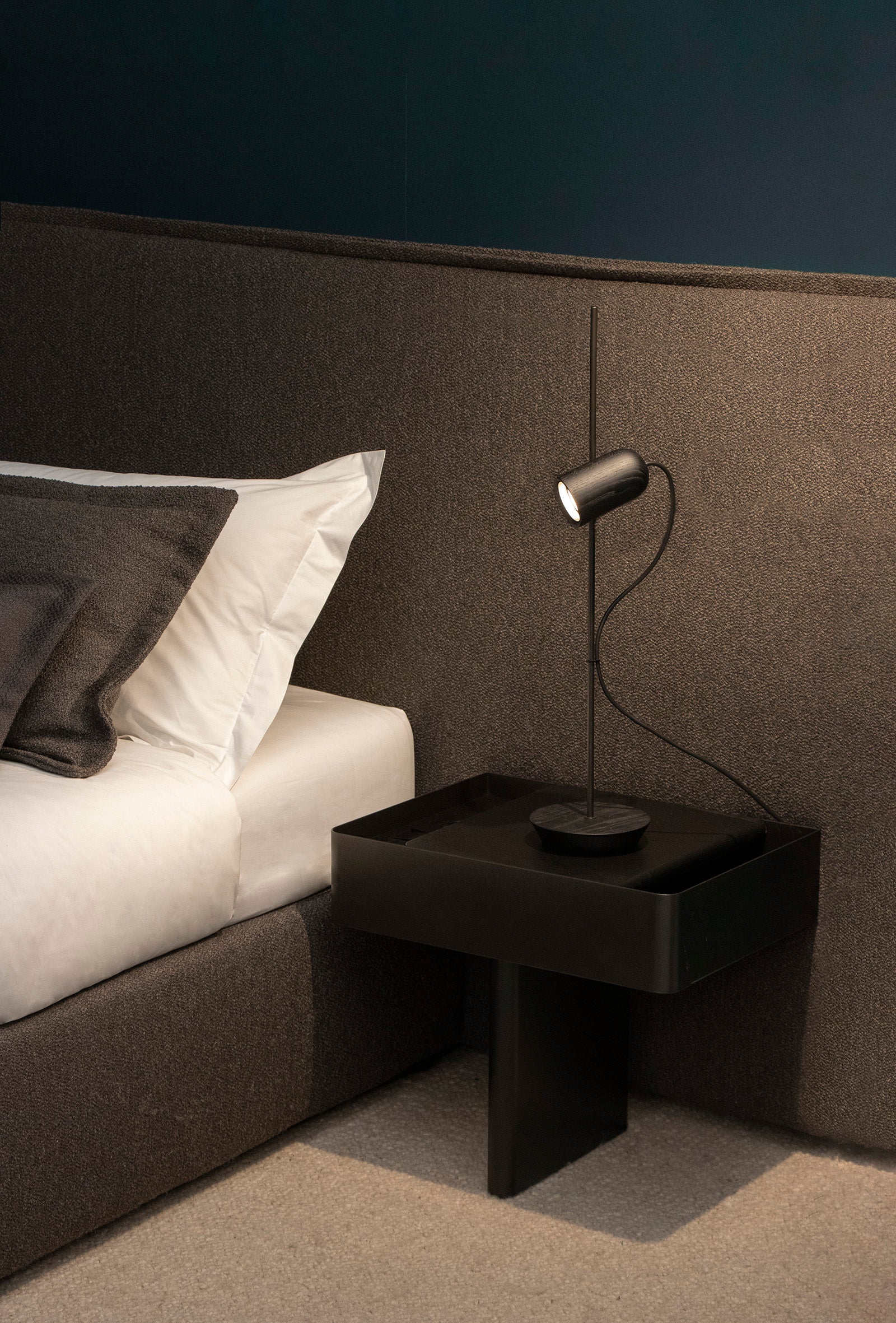 ONFA Table Lamp Black Ash Wood with Graphite Finish