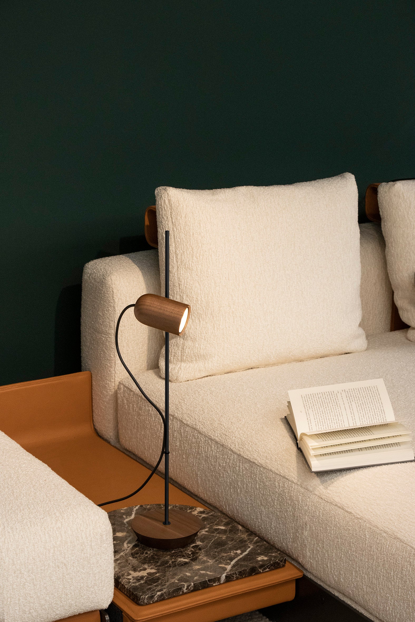 ONFA Walnut Wood Table Lamp with Graphite Finish