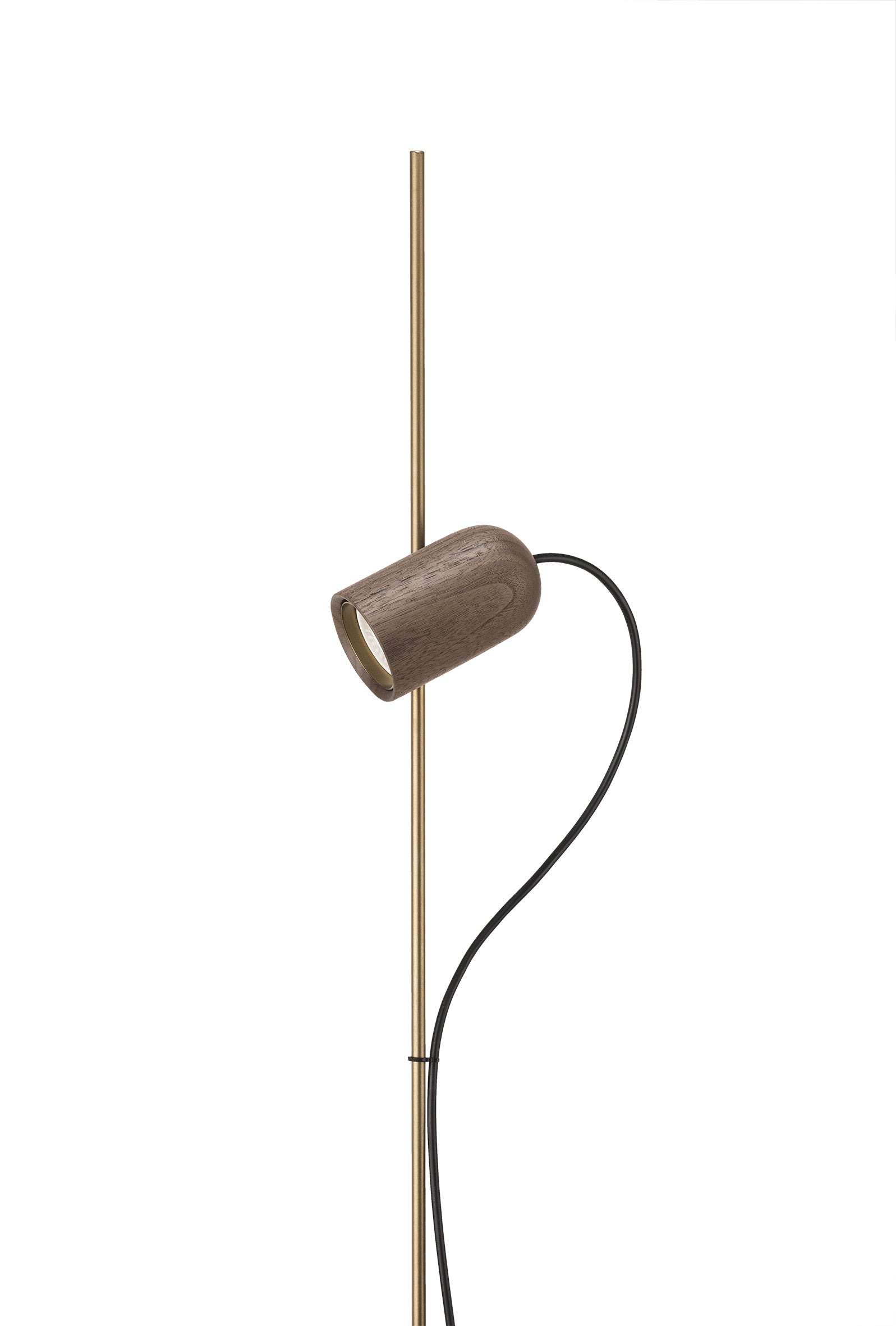 ONFA Walnut Wood Floor Lamp with Brass Finish