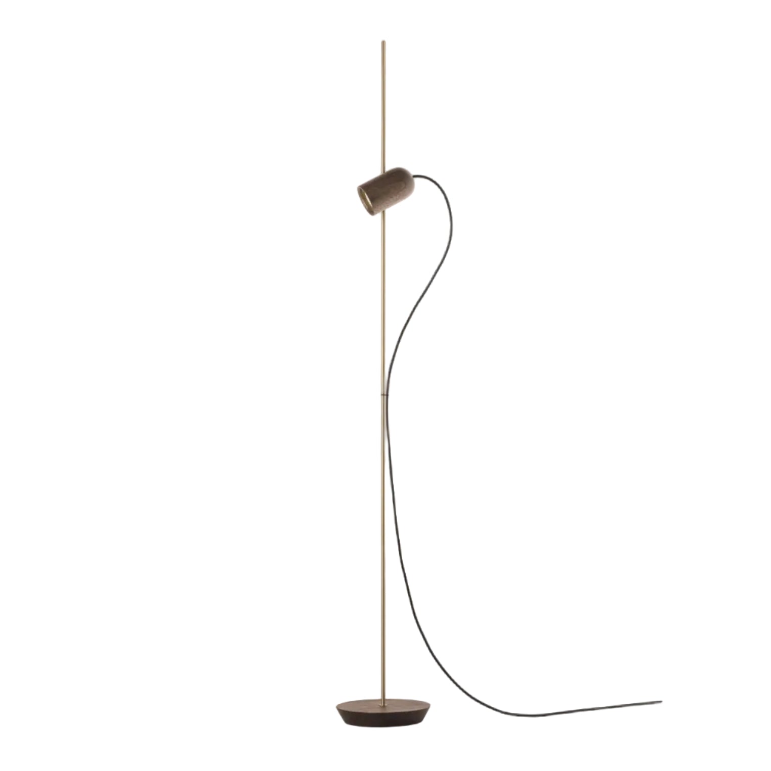 ONFA Walnut Wood Floor Lamp with Brass Finish