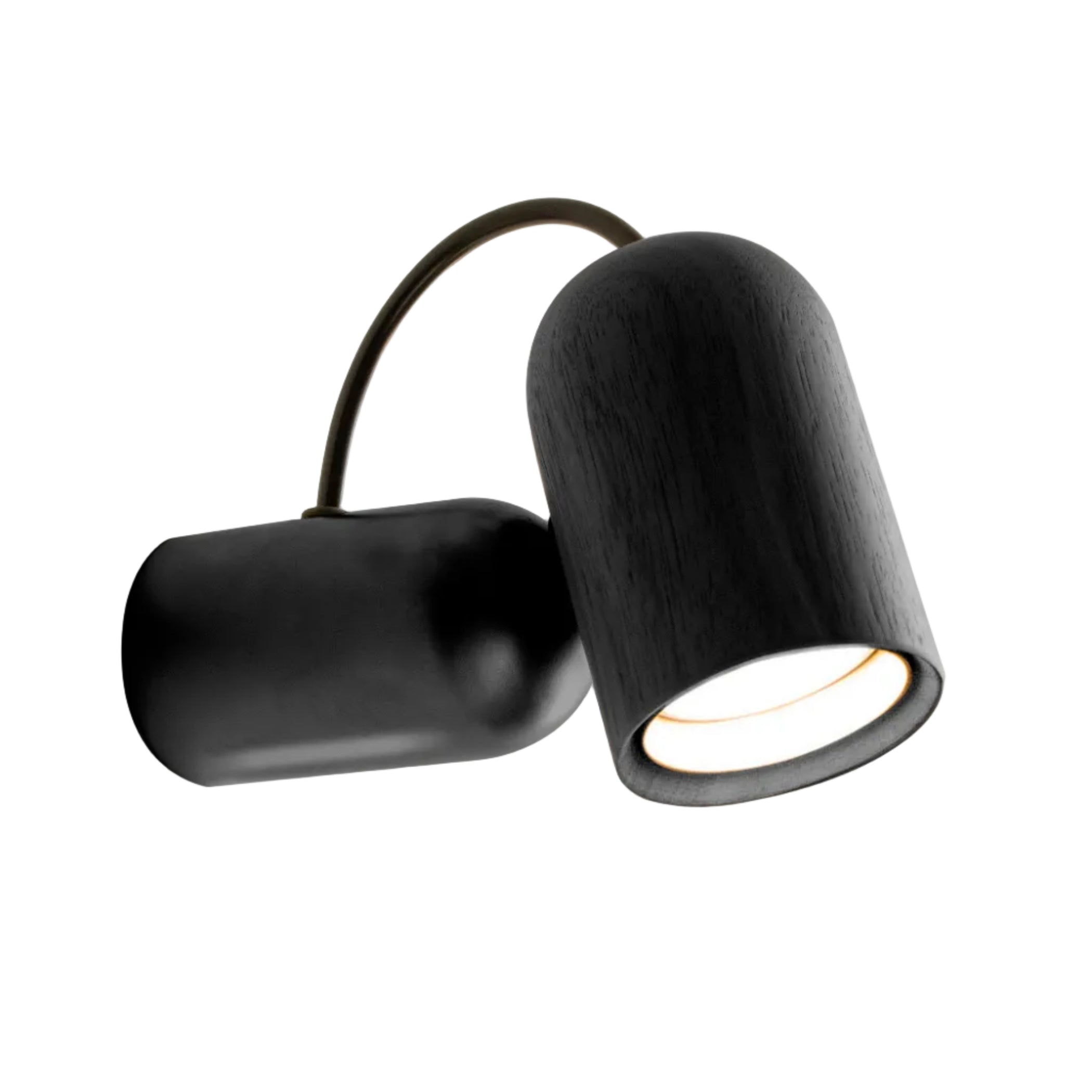 Lampa ścienna ONFA czarne drewno jesionowe z grafitowym wykończeniem