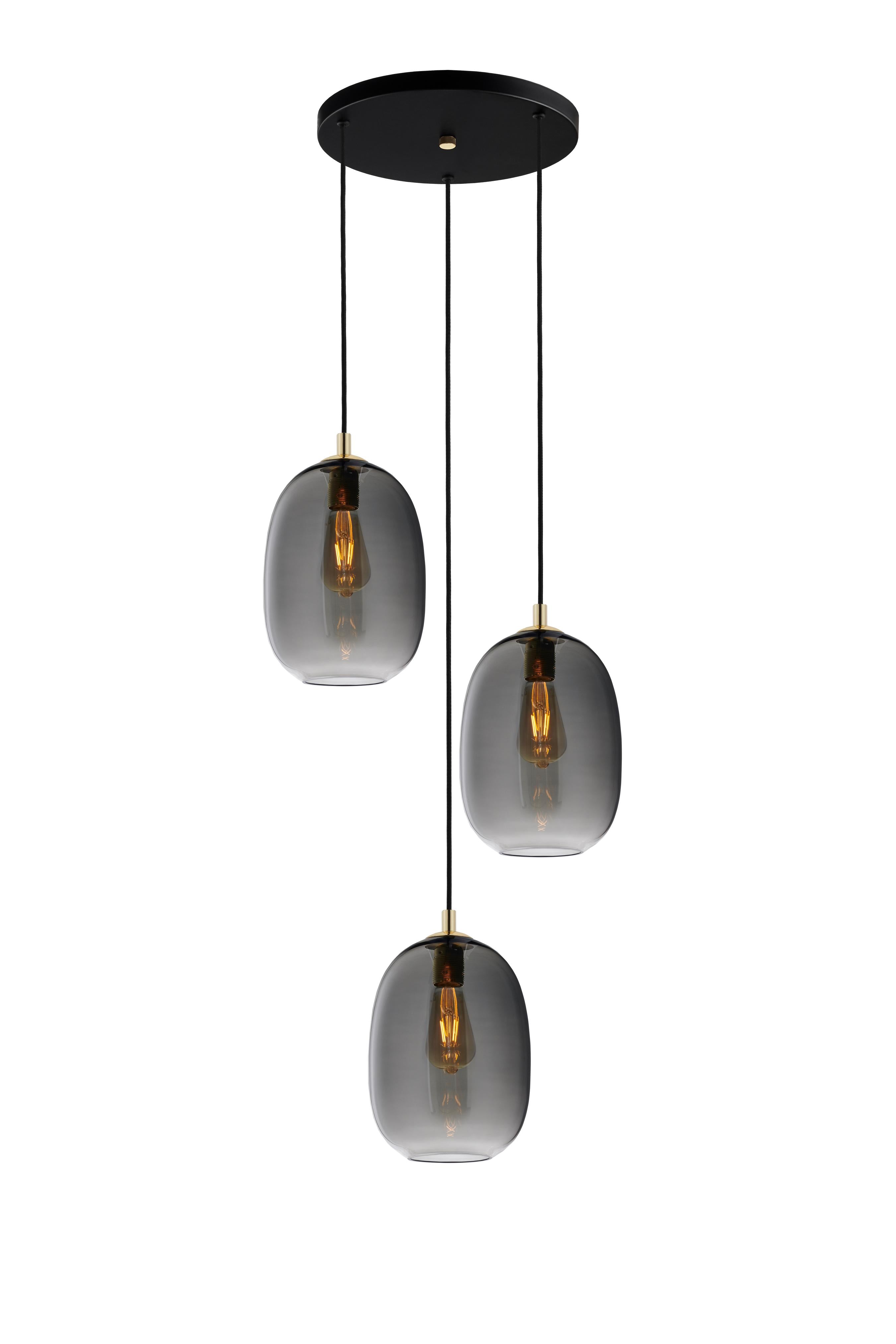 Pendelleuchte ONYX 3 graphitfarben