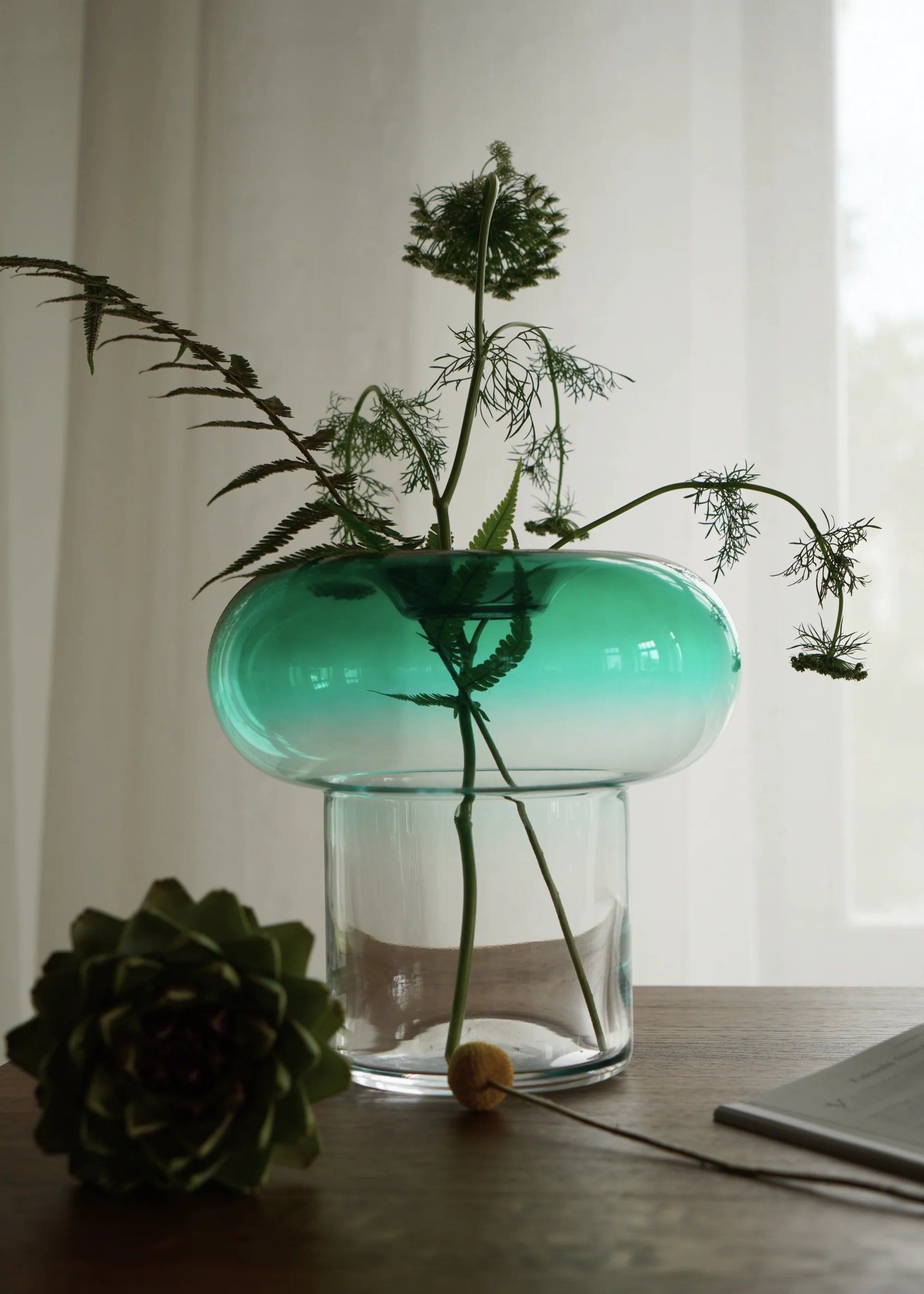 Wazon ORIO zielone szkło dmuchane