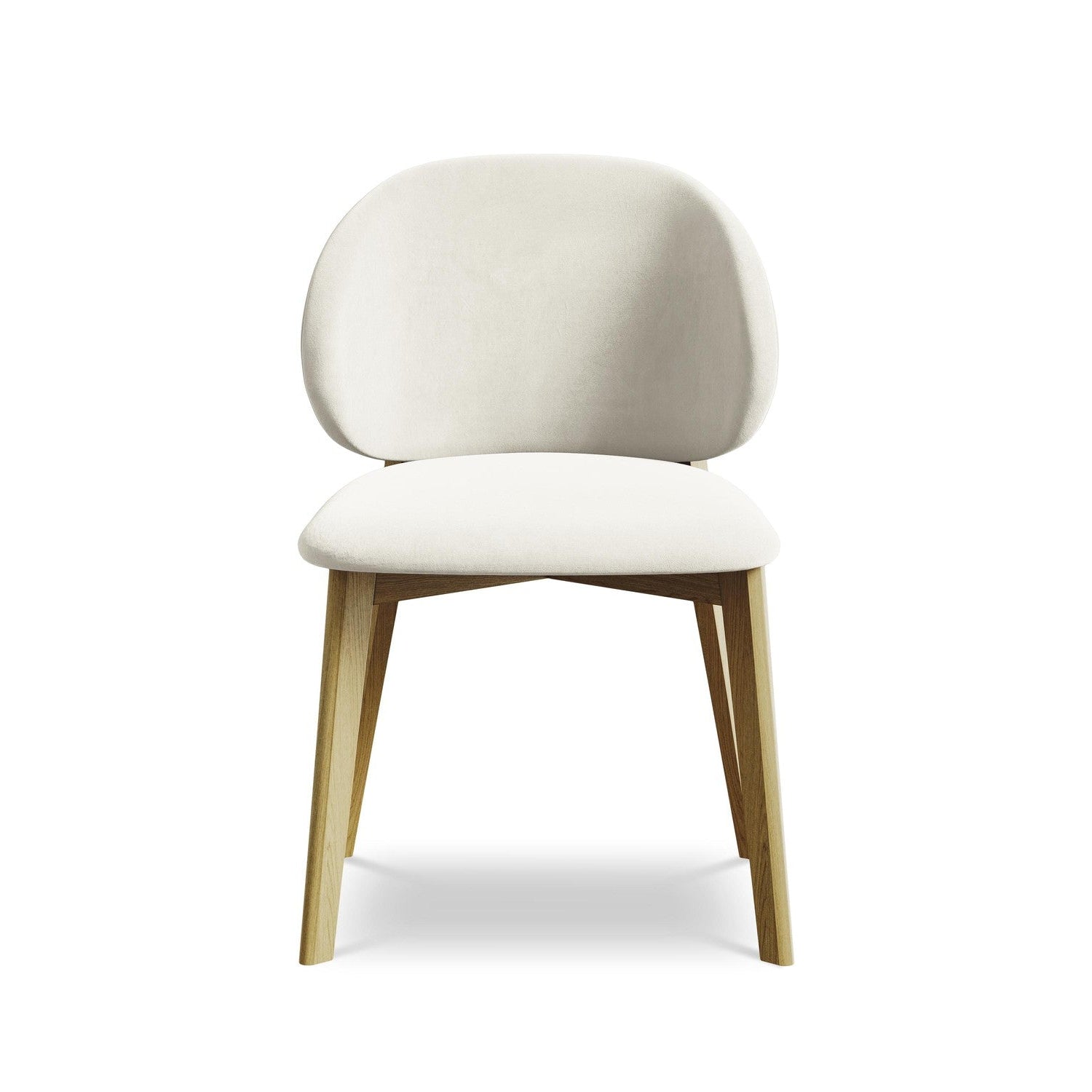 Velvet Chair PAHOA Light Beige with Beech Base