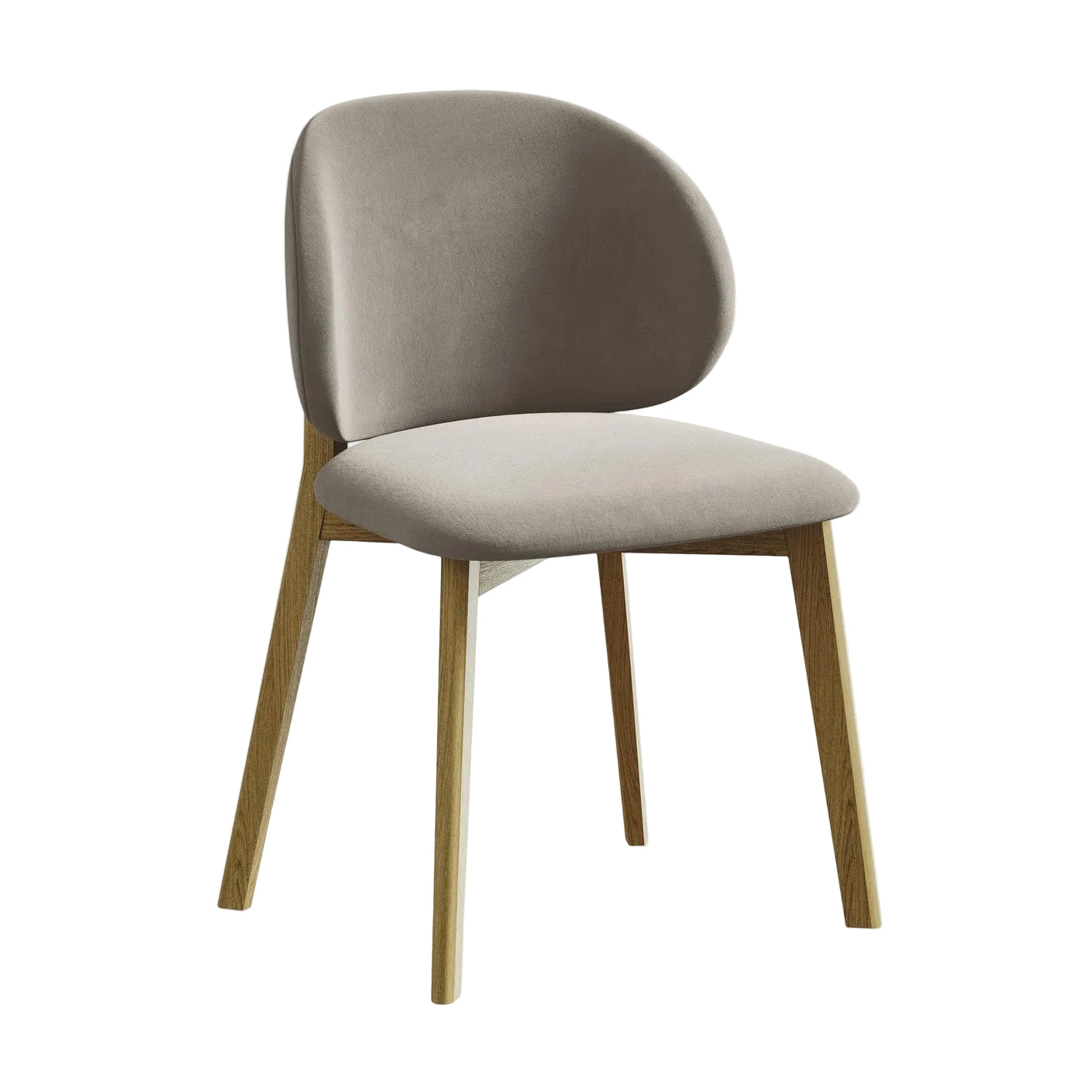 Velvet Chair PAHOA taupe with Beech Base
