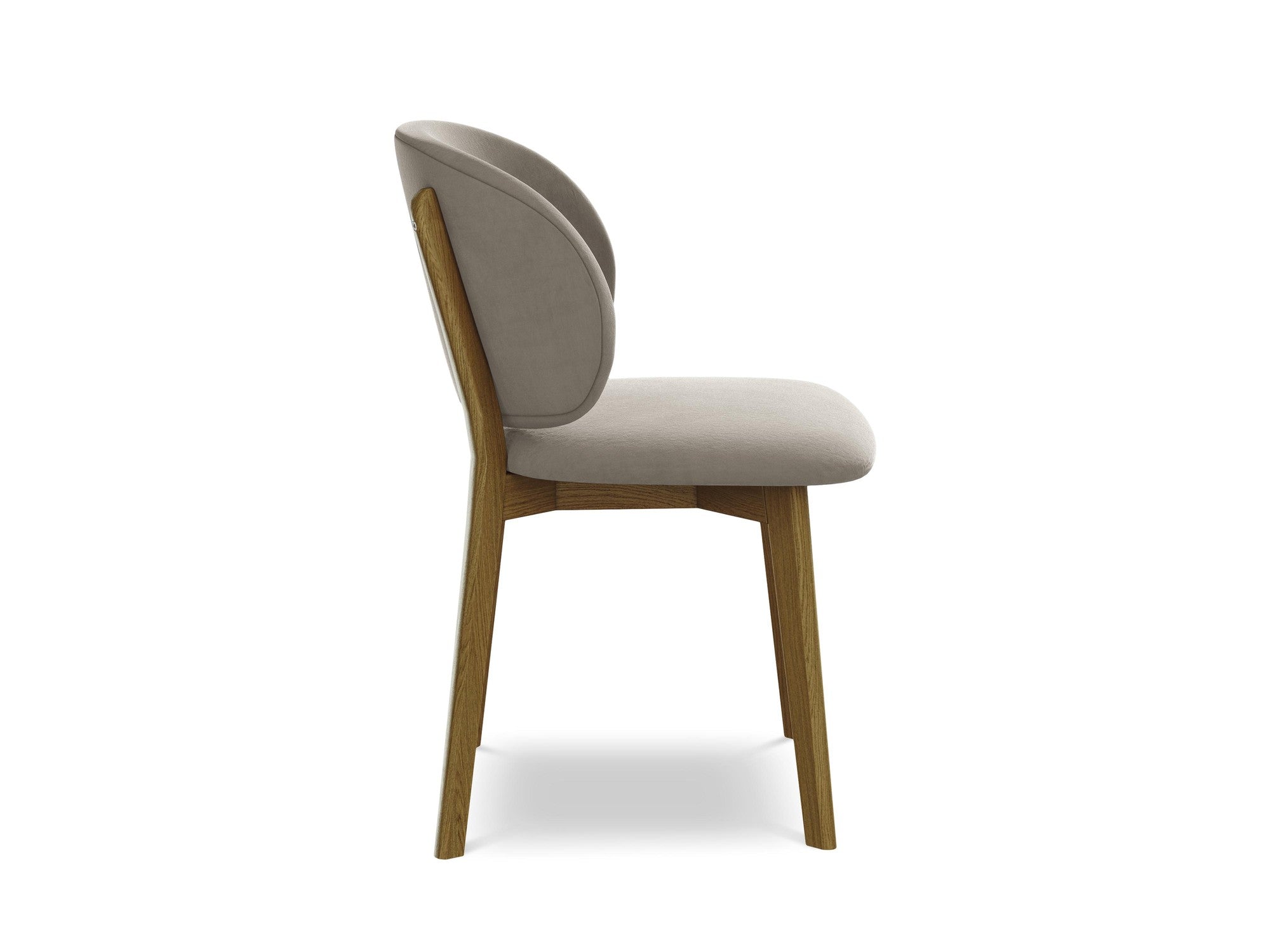 Velvet Chair PAHOA taupe with Beech Base