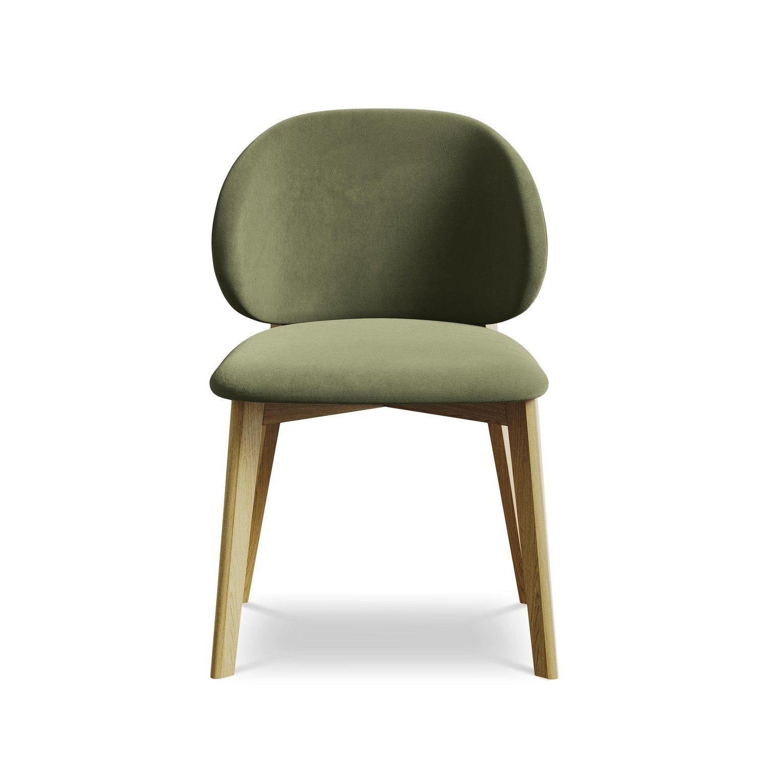 Velvet Chair PAHOA Olive with Beech Base