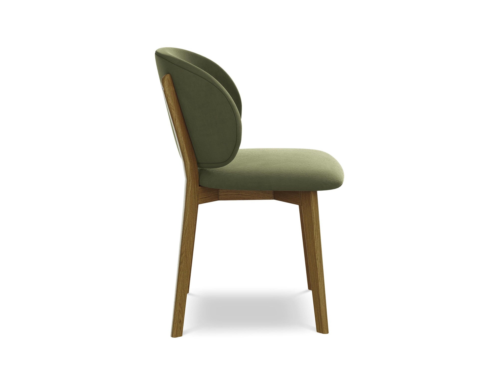 Velvet Chair PAHOA Olive with Beech Base