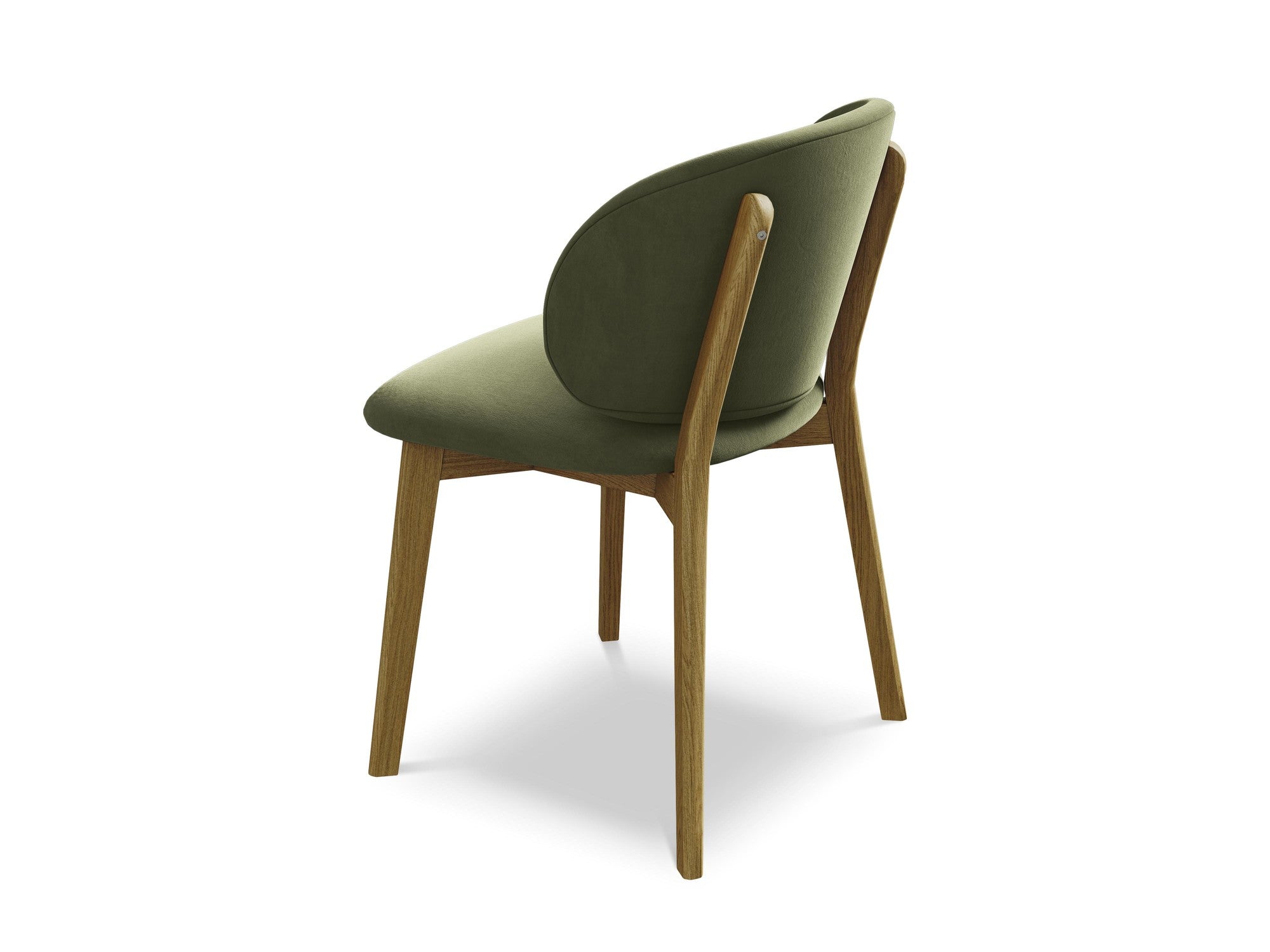 Velvet Chair PAHOA Olive with Beech Base