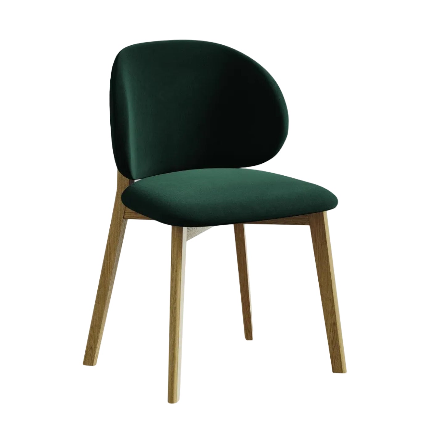 Velvet Chair PAHOA in Bottle Green with Beech Base