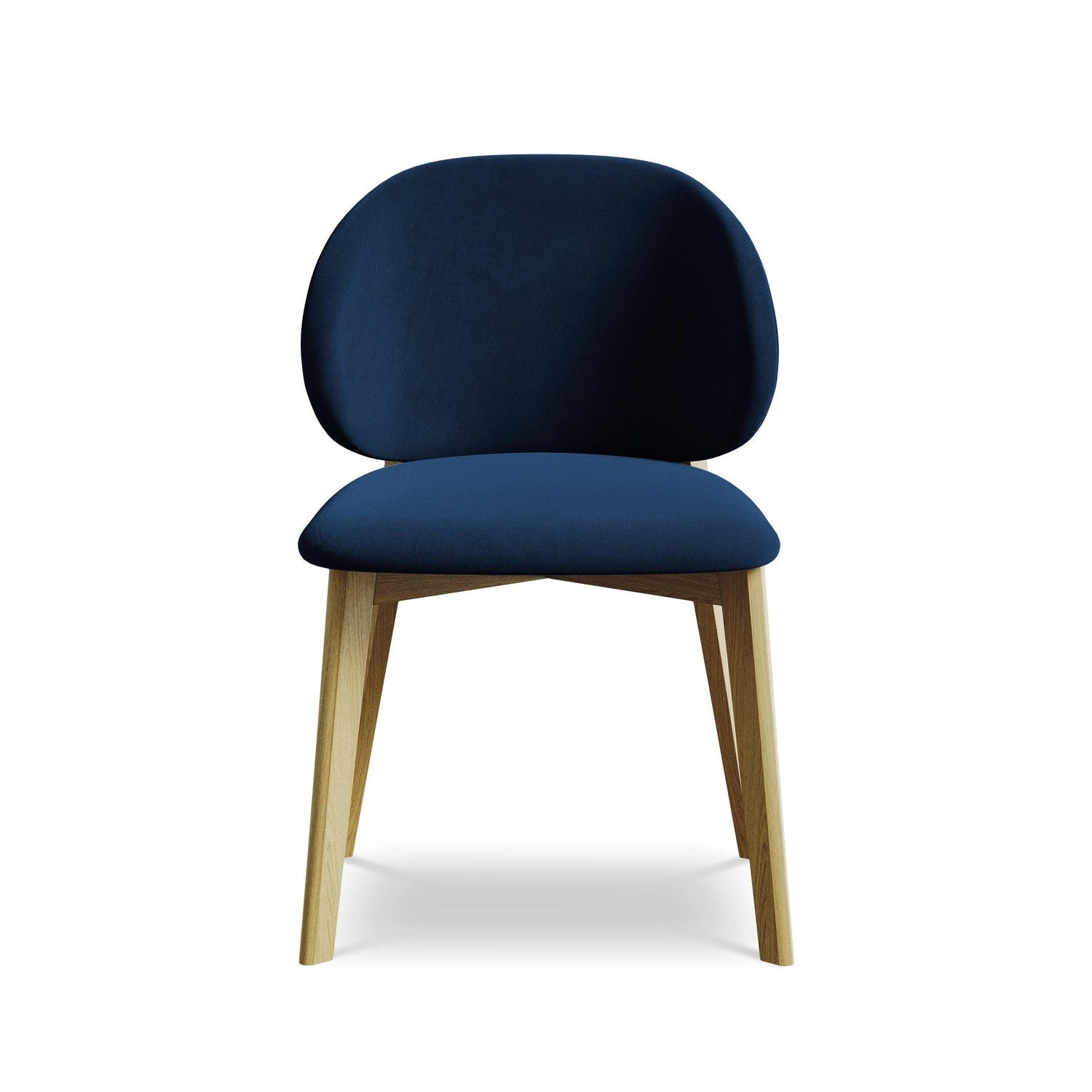 Velvet Chair PAHOA Royal Blue with Beech Base
