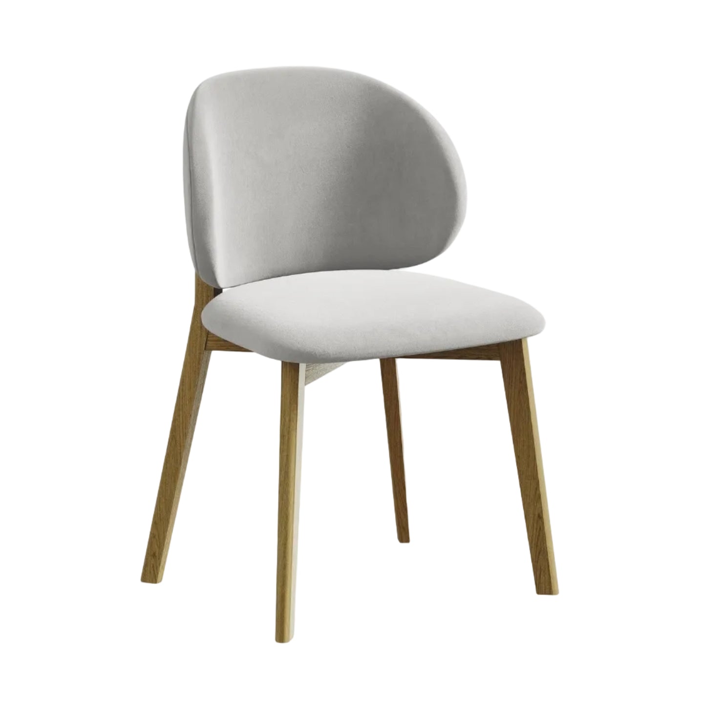 Velvet Chair PAHOA Silver with Beech Base