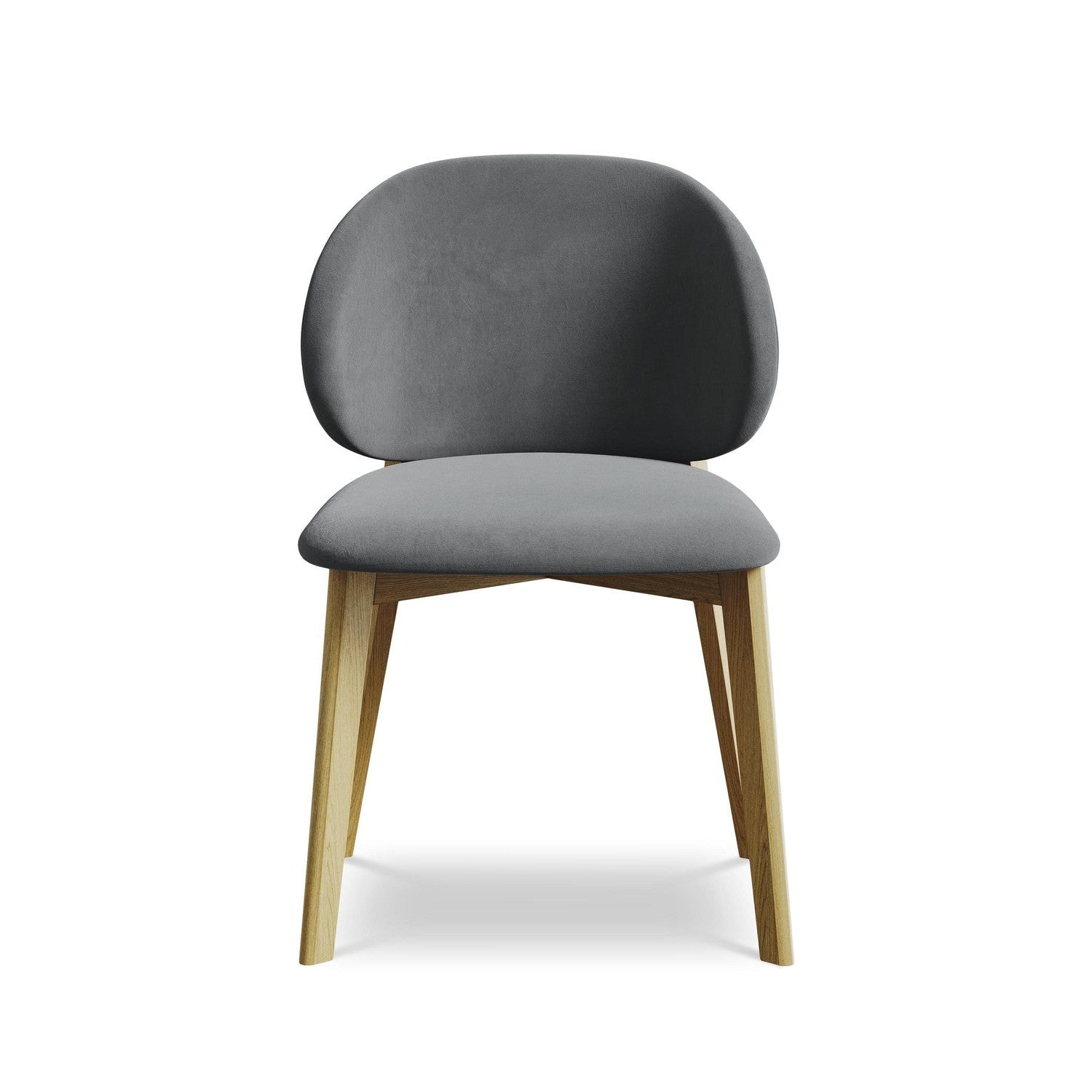 Velvet Chair PAHOA Steel Gray with Beech Base