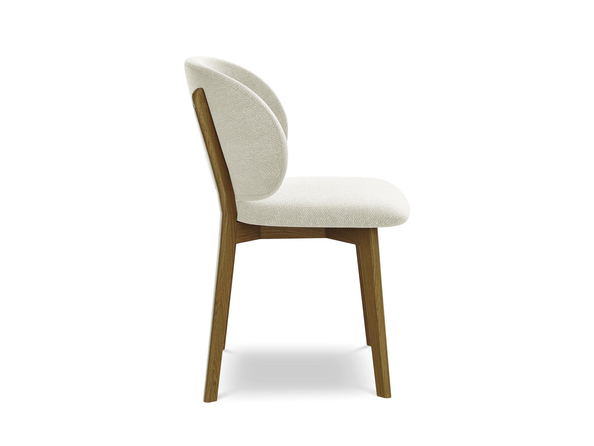 Stuhl PAHOA sandfarbener Boucle mit Buchenbasis