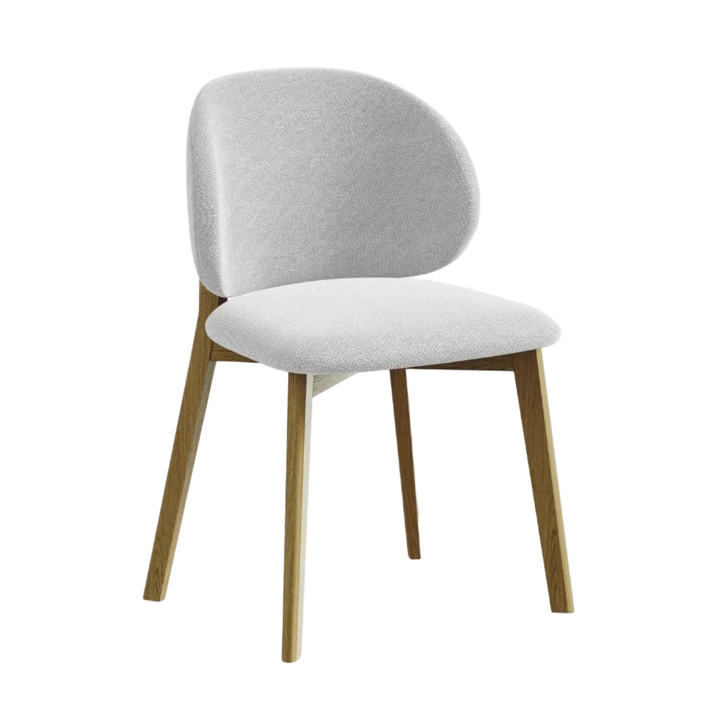 PAHOA Chair in Silver Boucle with Beech Base