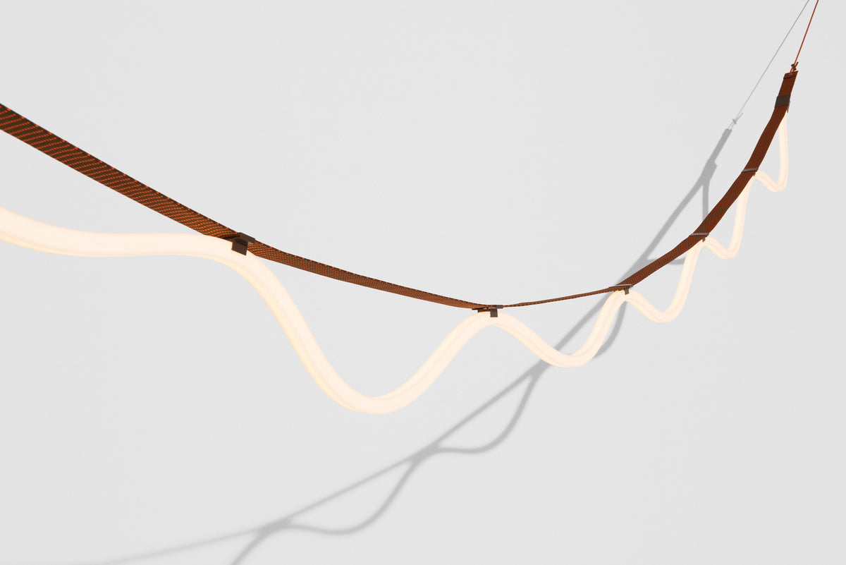 Lampa wisząca SPLINE brązowy z pomarańczowym