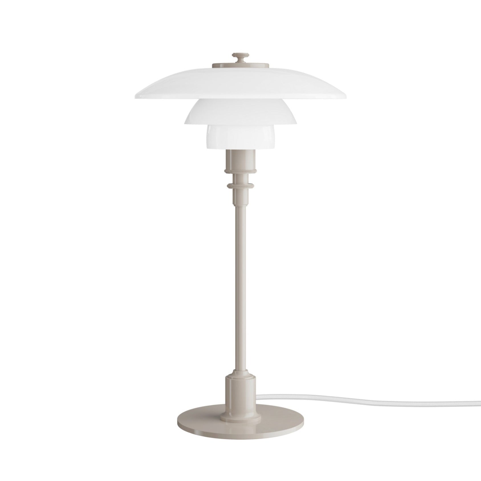Lampa stołowa PH 2/1 biały z beżową podstawą