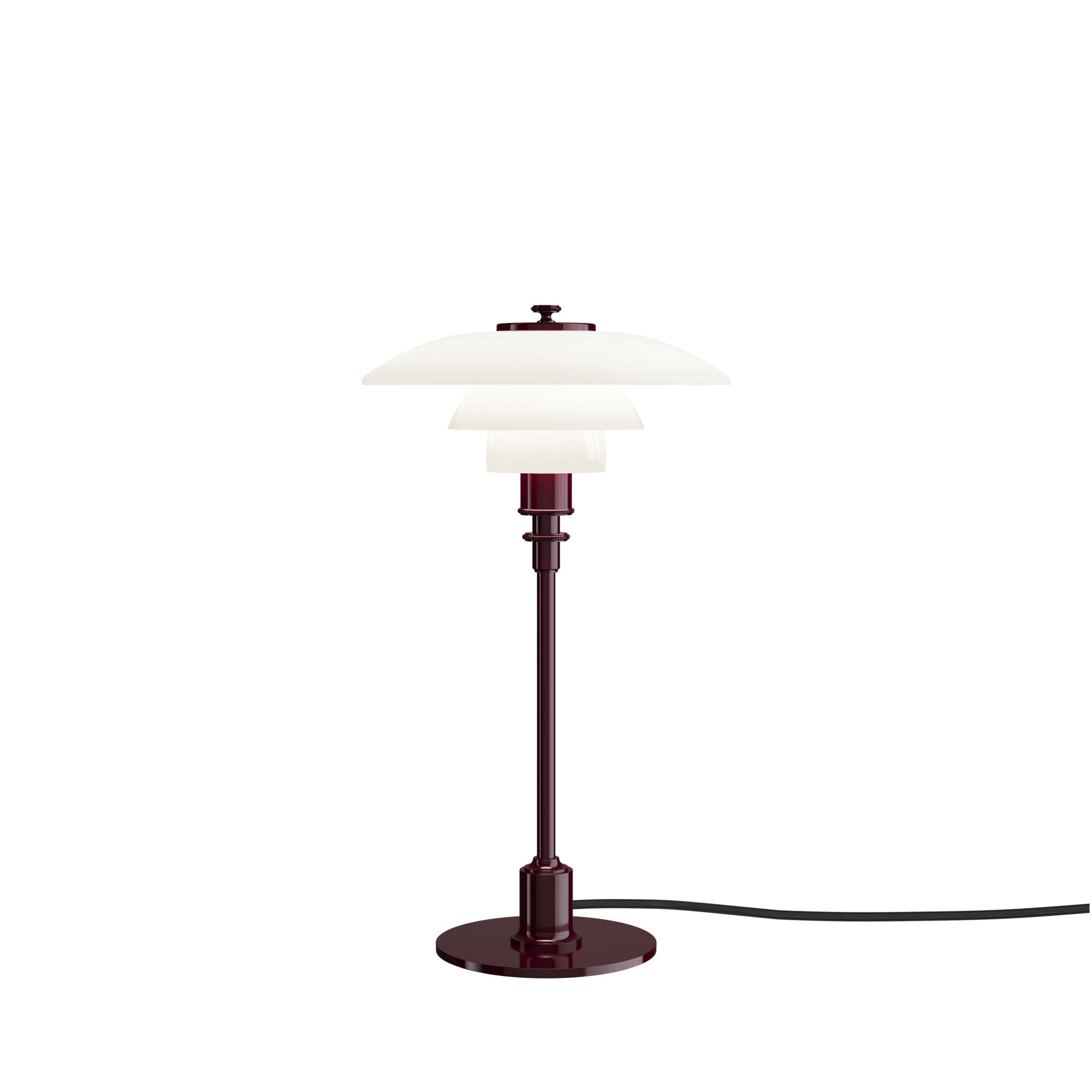 Lampa stołowa PH 2/1 biały z bordową podstawą