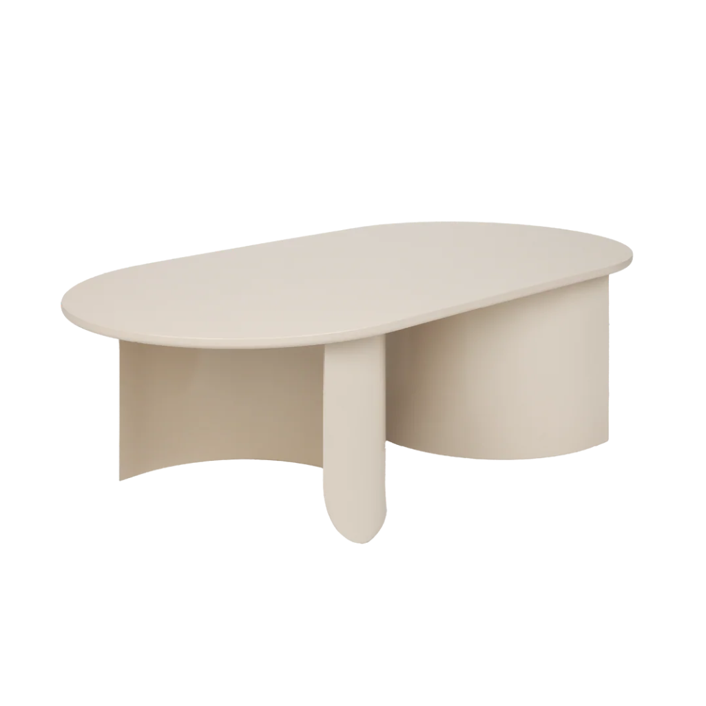 Oval coffee table PLATEAU in sand color