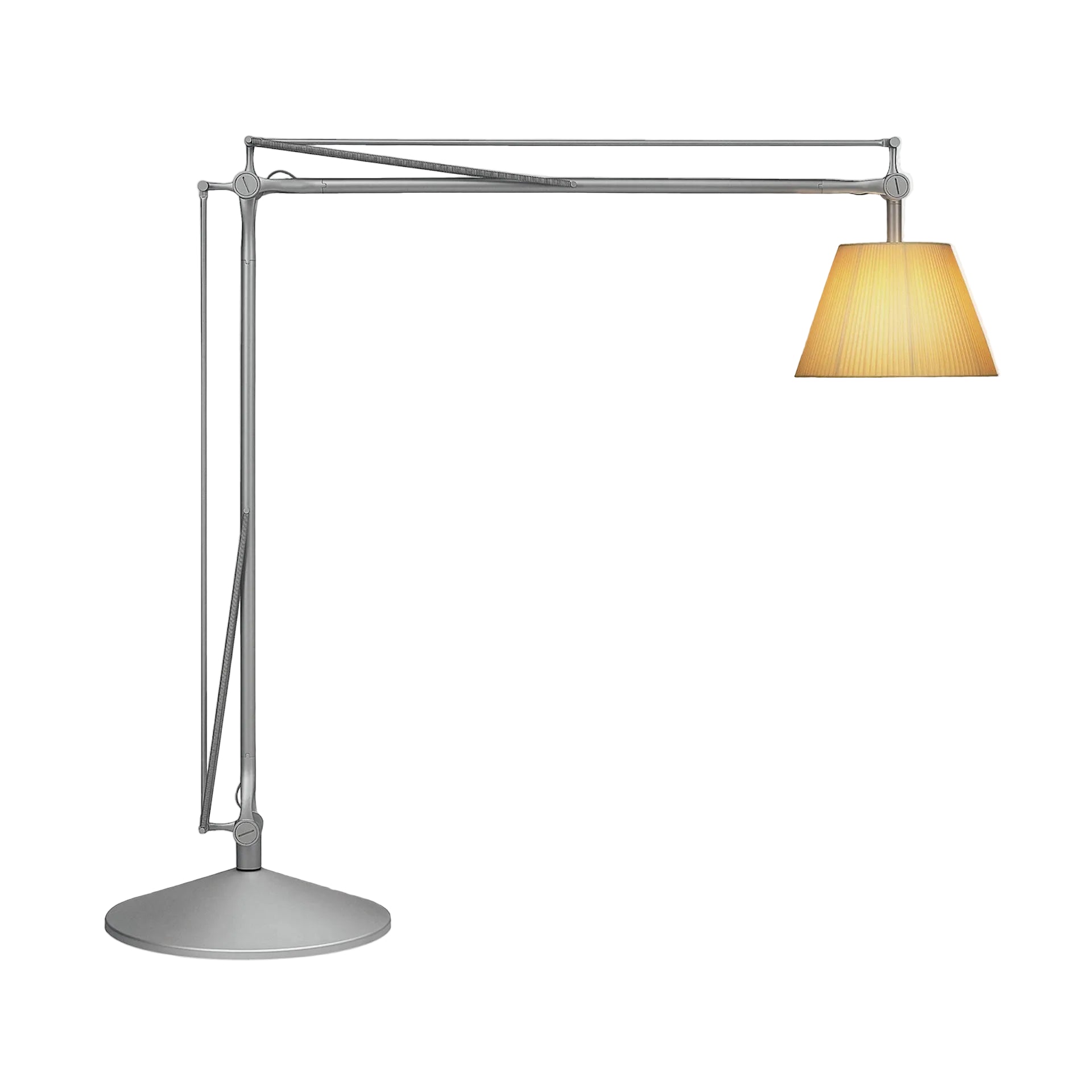 SUPERARCHIMOON Gray Floor Lamp with Yellow Arm