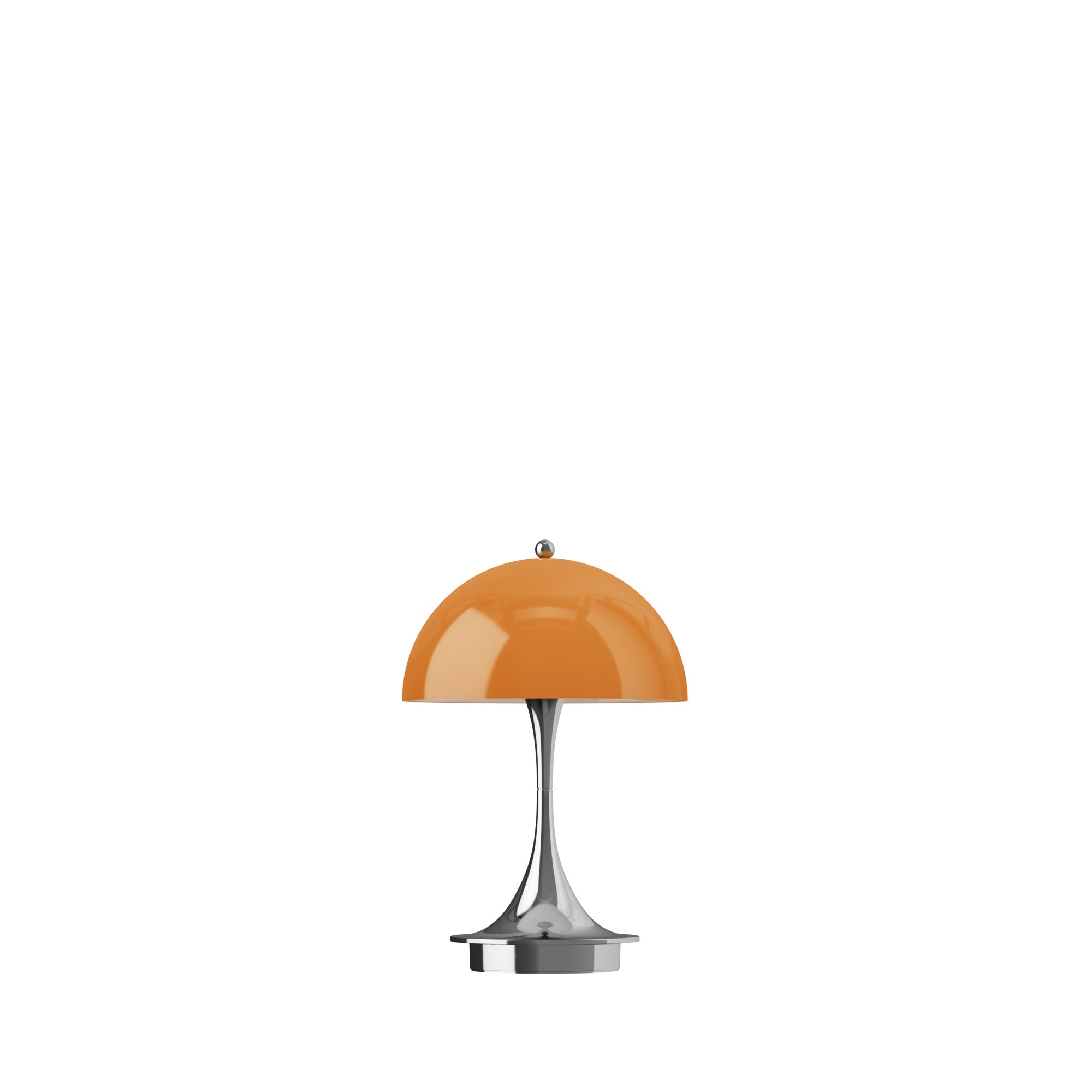 Tragbare Lampe PANTHELLA 160 orange mit verchromtem Fuß