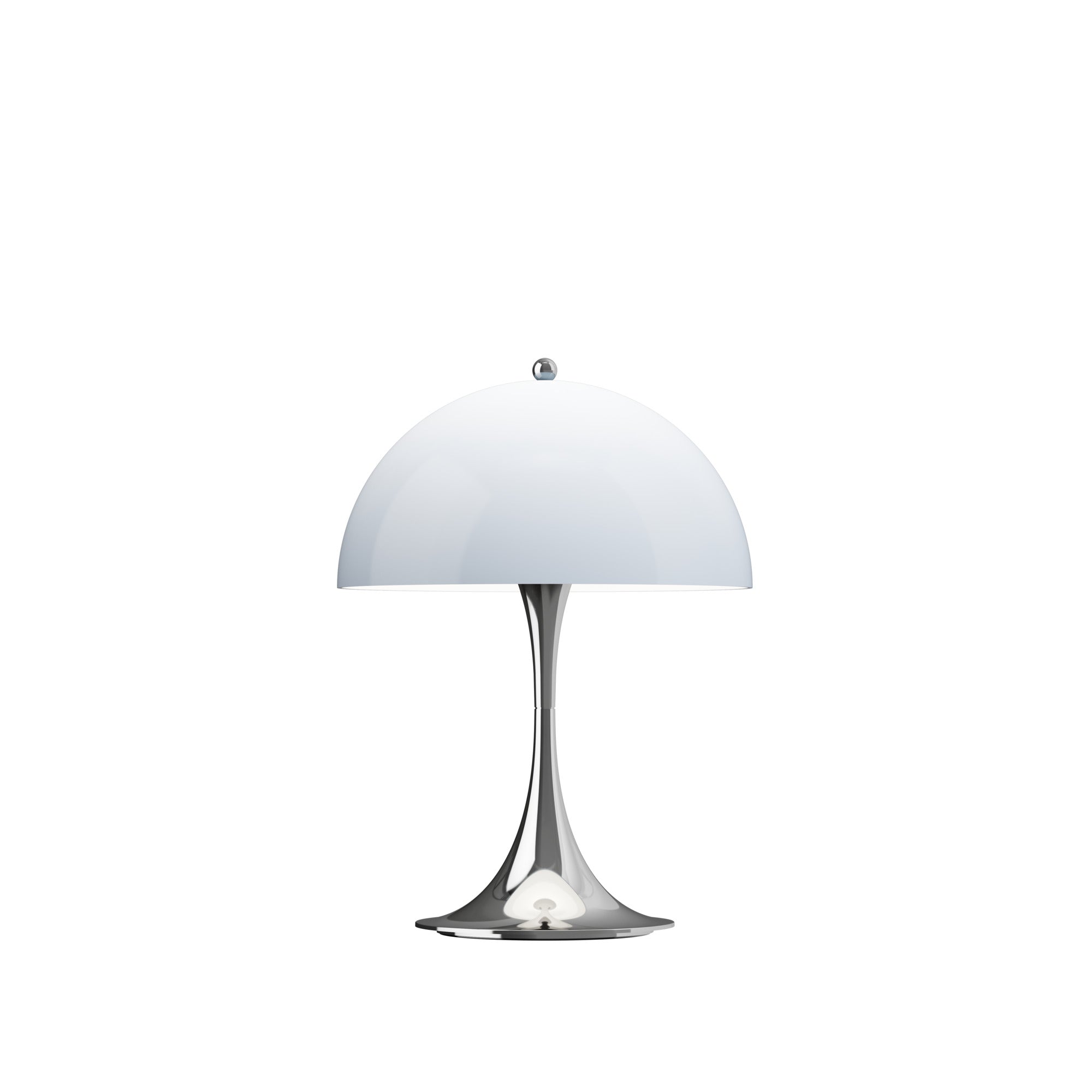 Portable Lamp PANTHELLA 250 Gray-Blue Opal with Chrome Base