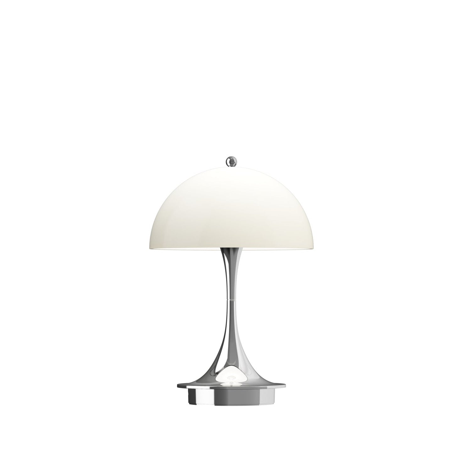 Lampa przenośna PANTHELLA 160 beżowy opal z chromowaną podstawą