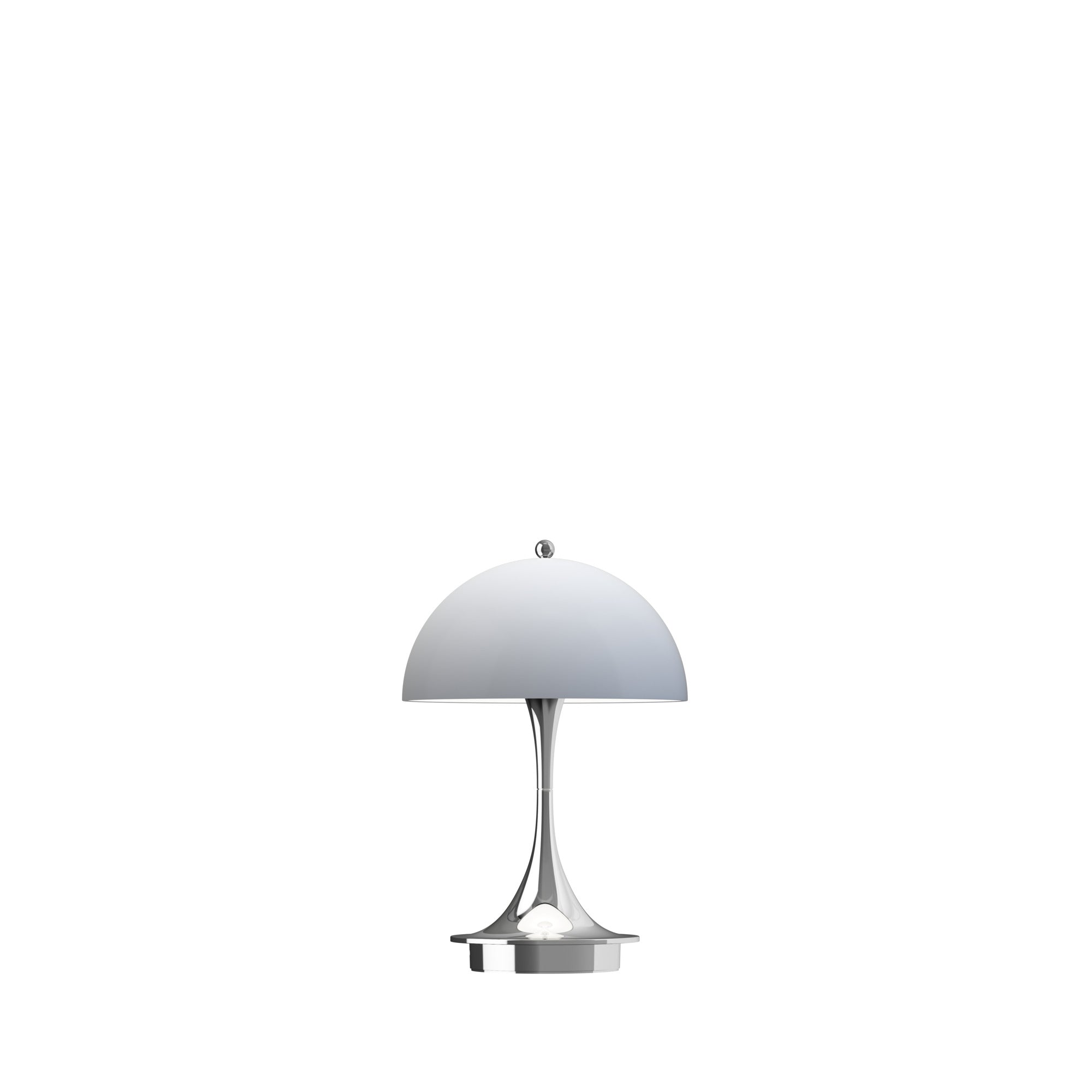 Lampa przenośna PANTHELLA 160 szaroniebieski opal z chromowaną podstawą