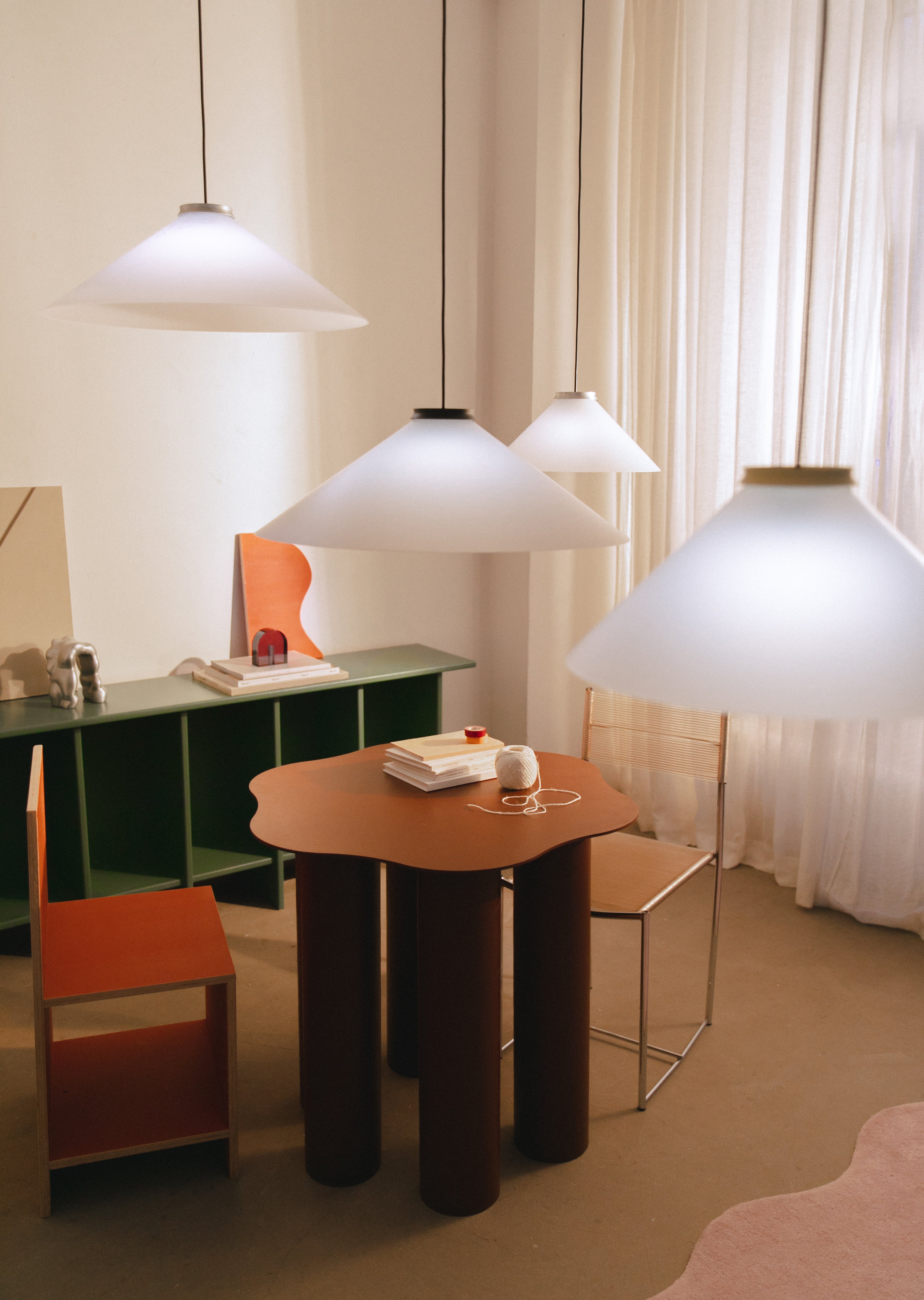 ALINE Pendant Lamp Black with White Shade