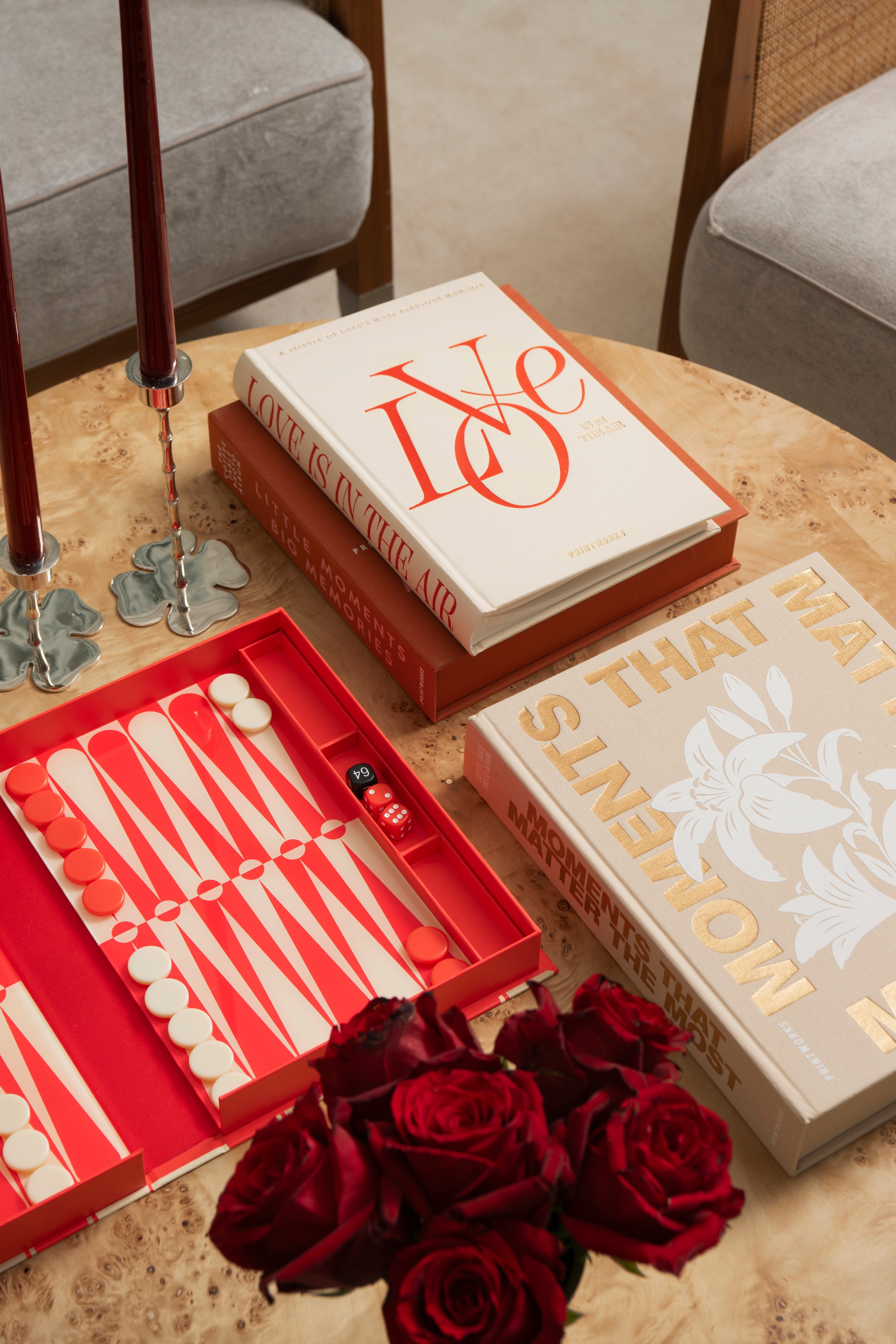 Fotoalbum LOVE IS IN THE AIR beige mit Rot