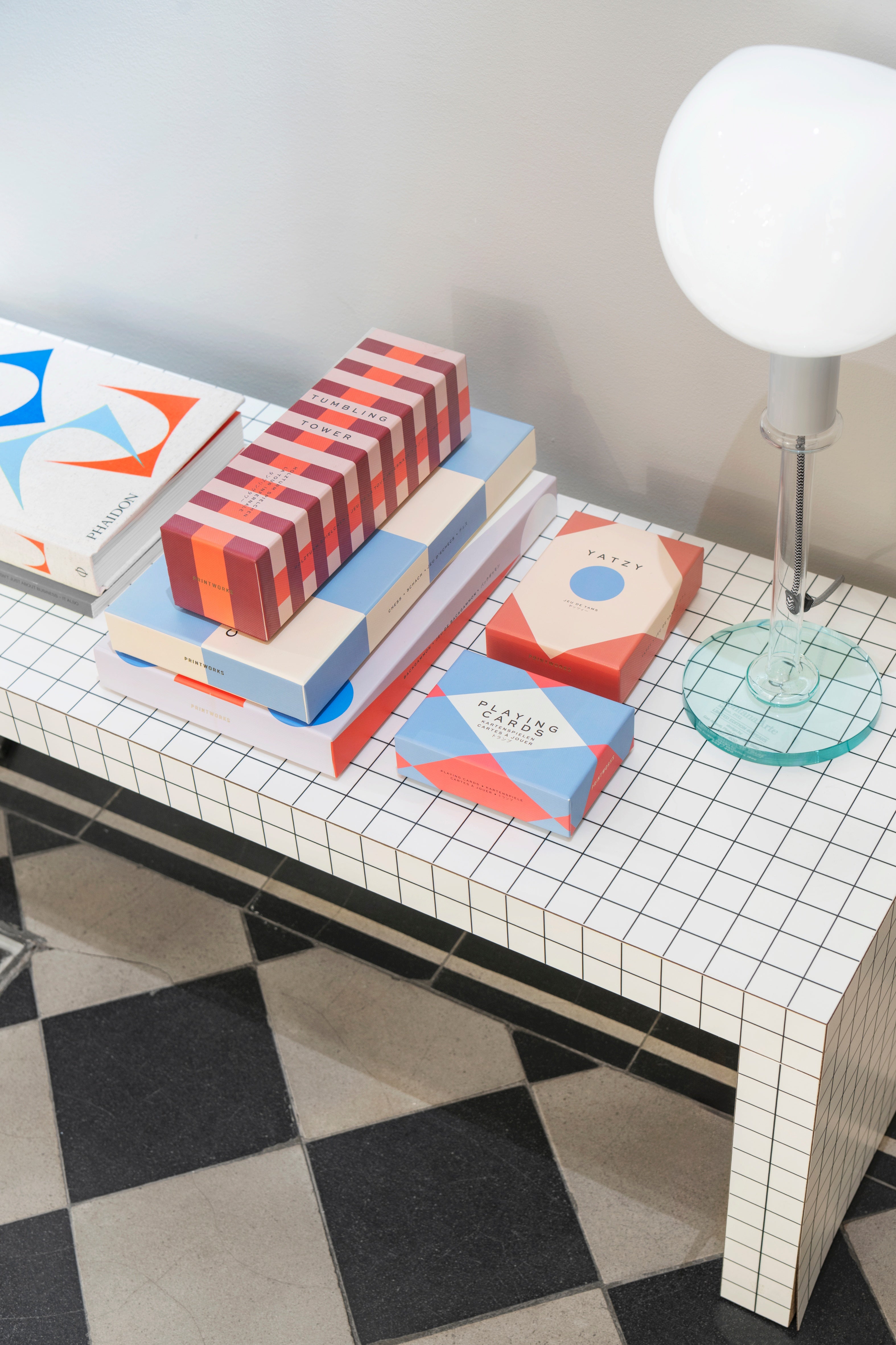 Gray BACKGAMMON Game Set with Red and Blue