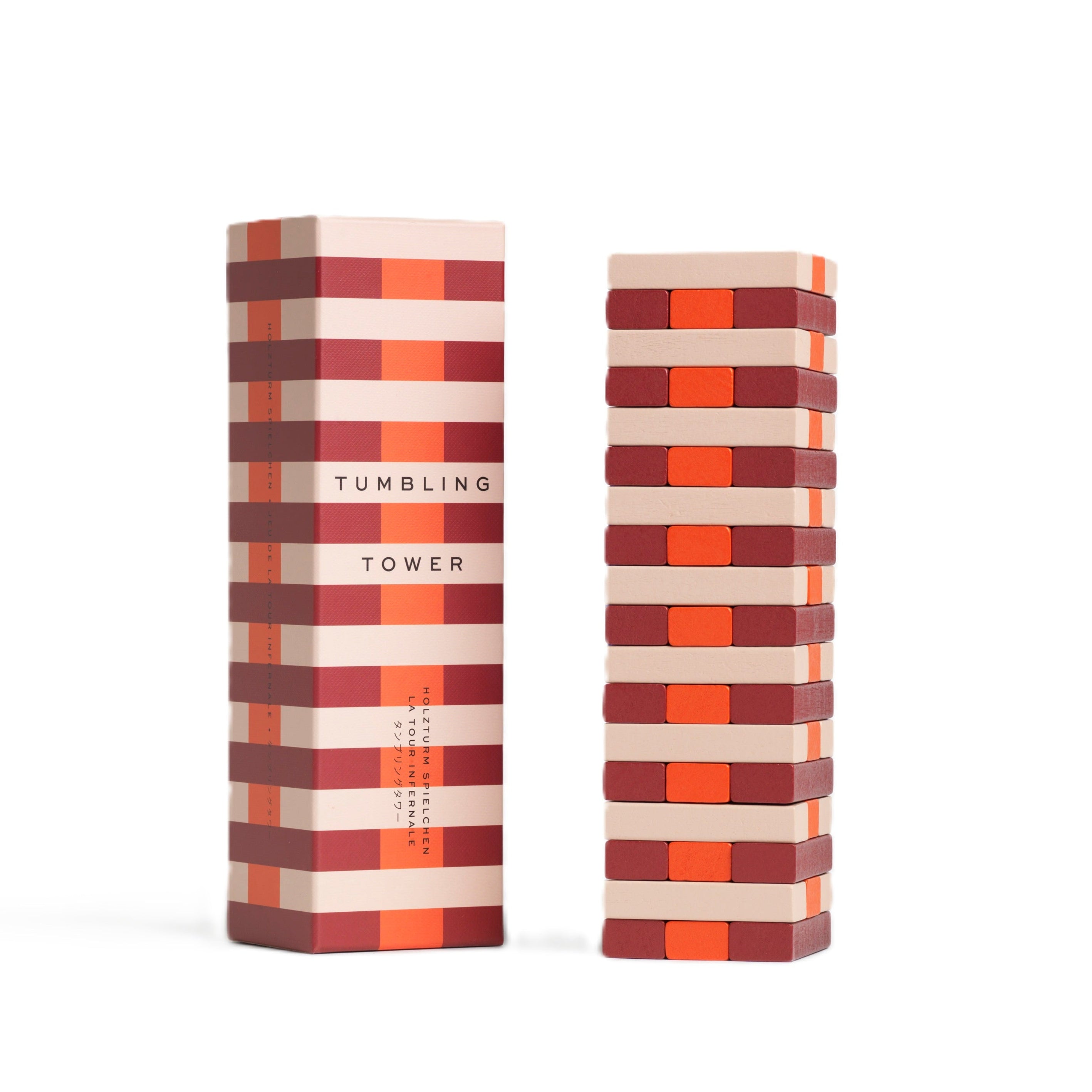 Gra strategiczna yenga TUMBLING TOWER beżowy z czerwonym