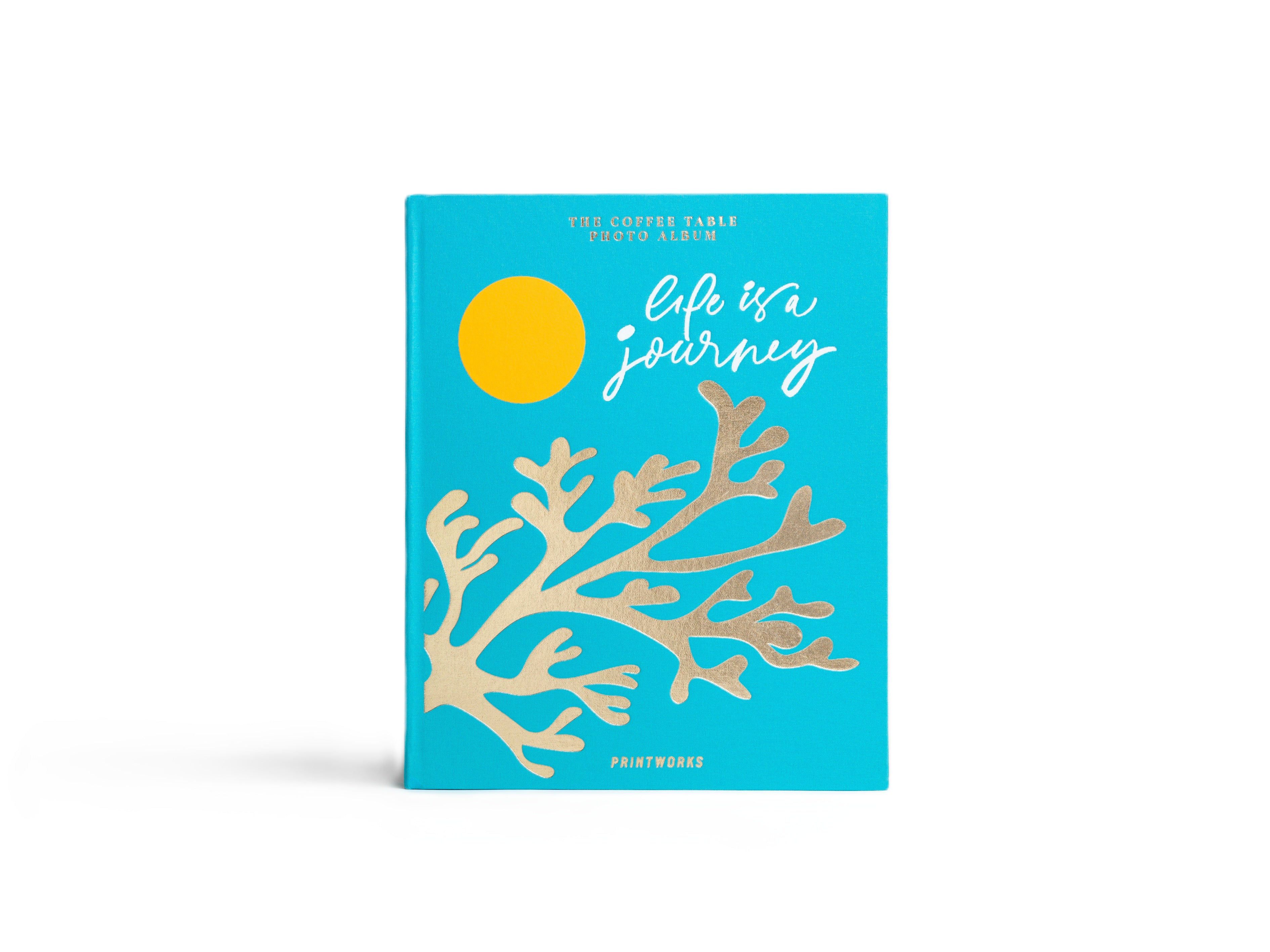 Album na zdjęcia LIFE IS A JOURNEY turkusowy ze złotym