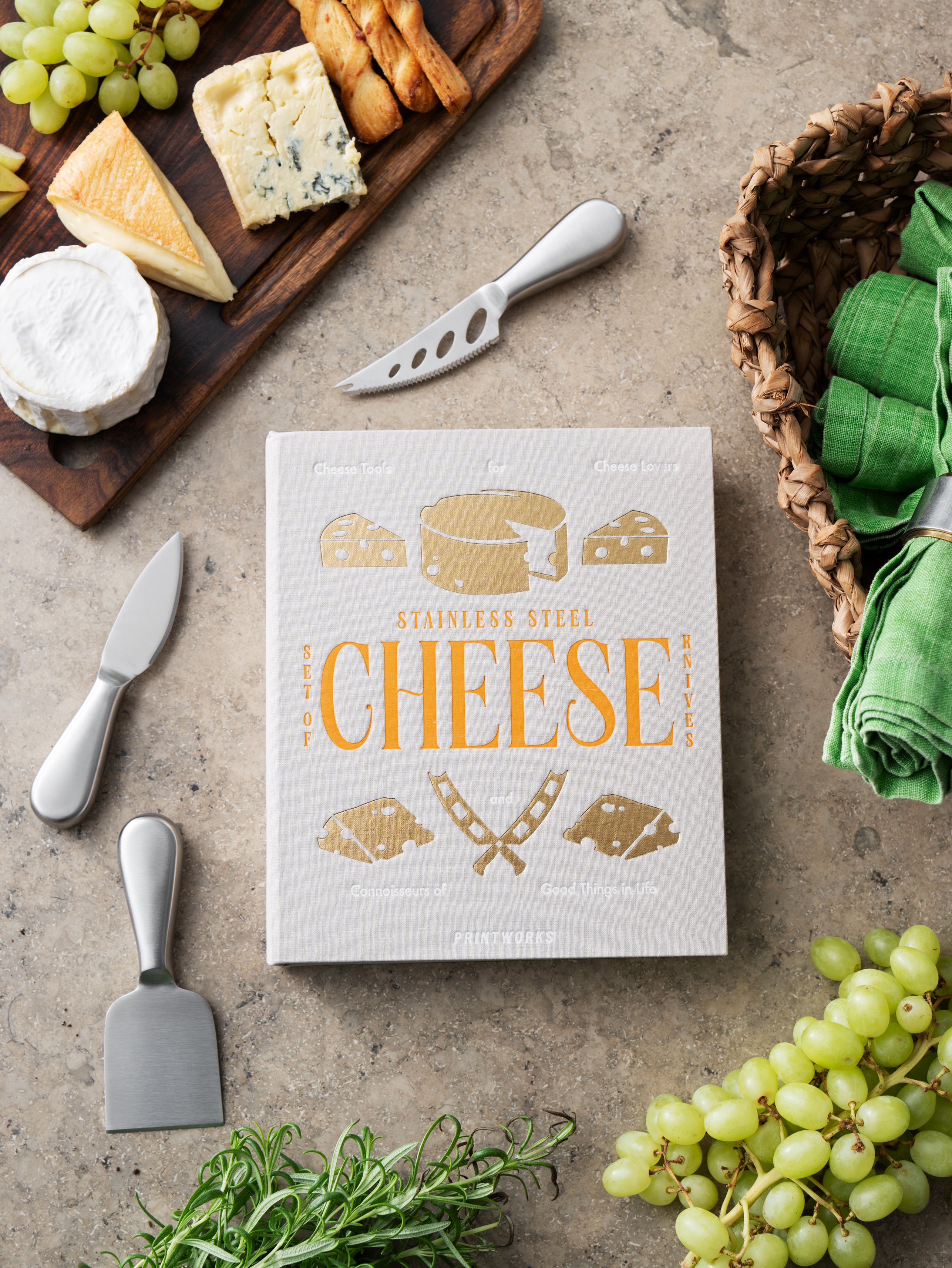 Zestaw do deski serów CHEESE TOOLS beżowy