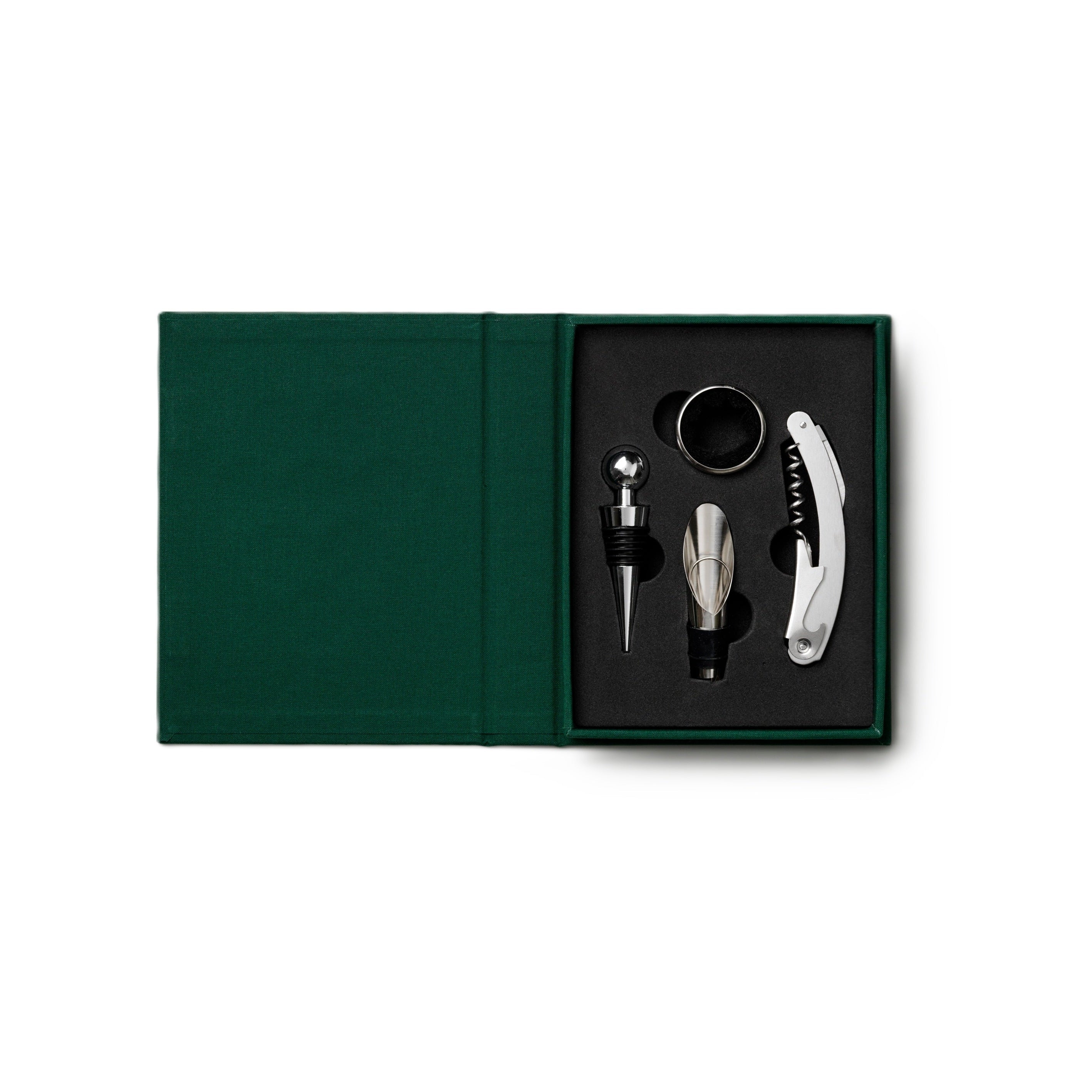 Wine Accessories Set THE ESSENTIALS green with pink