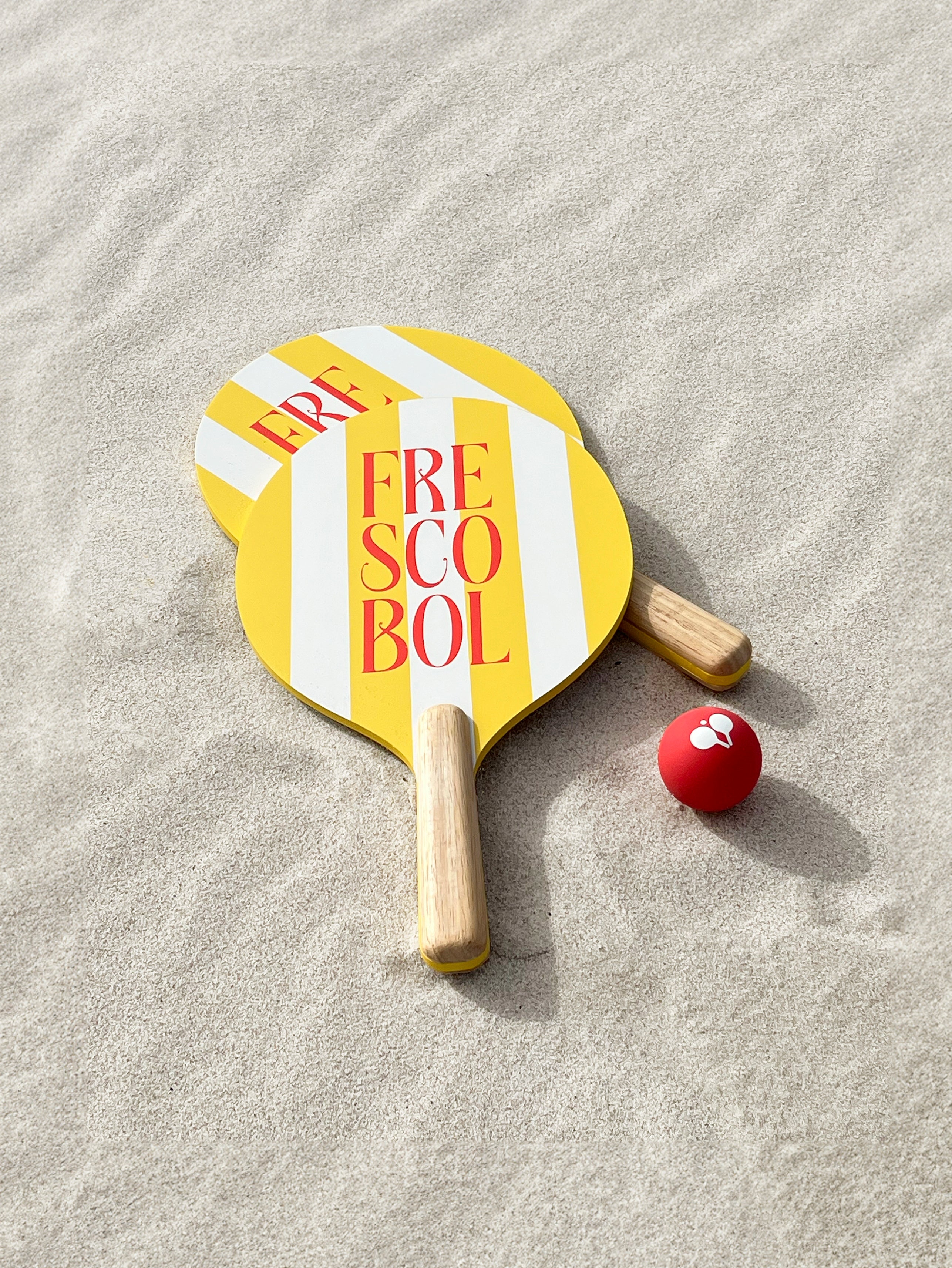 FRESCOBOL Strandtennis-Schläger gelb mit weiß und rot