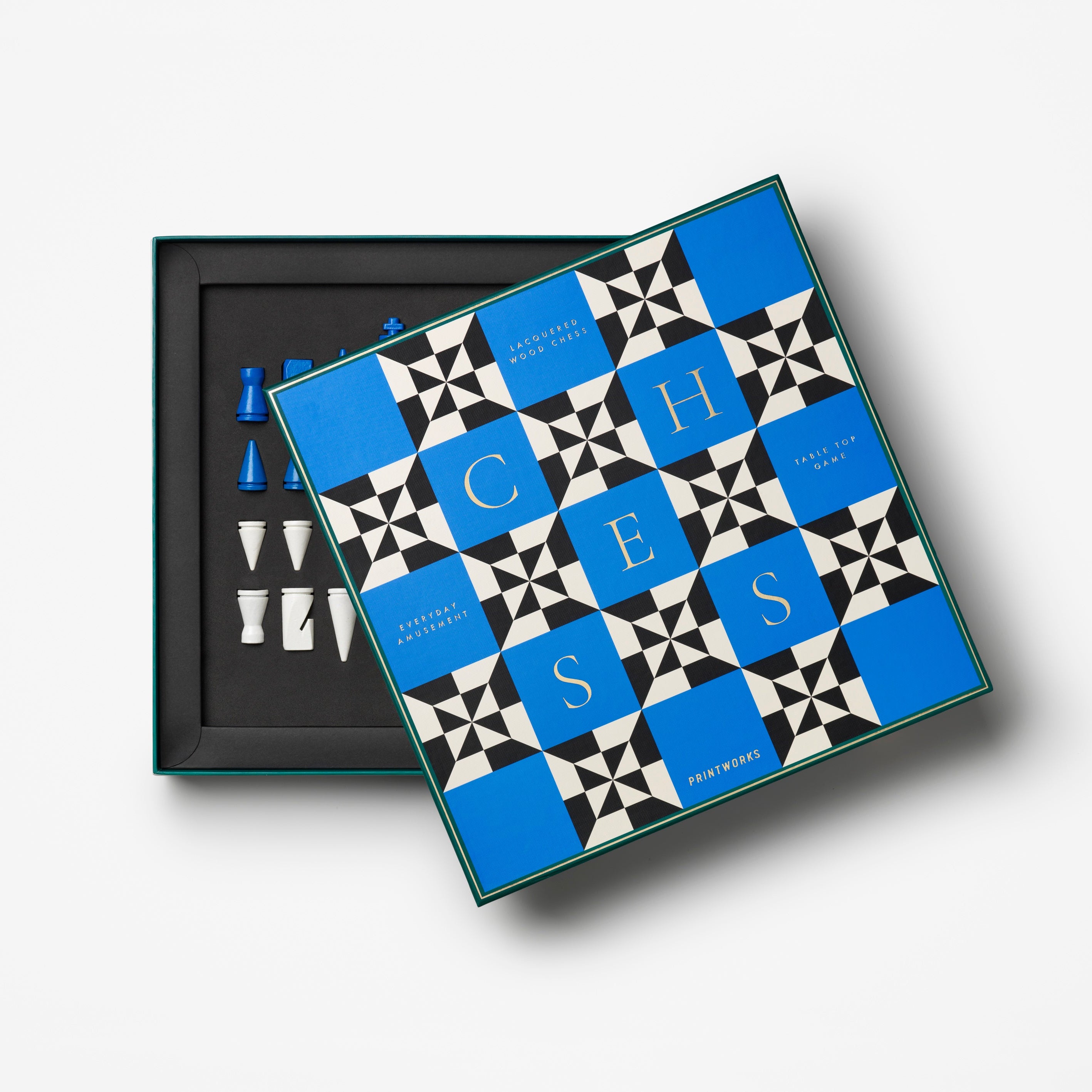 Schachspiel LACQUERED CHESS POSEIDON blau