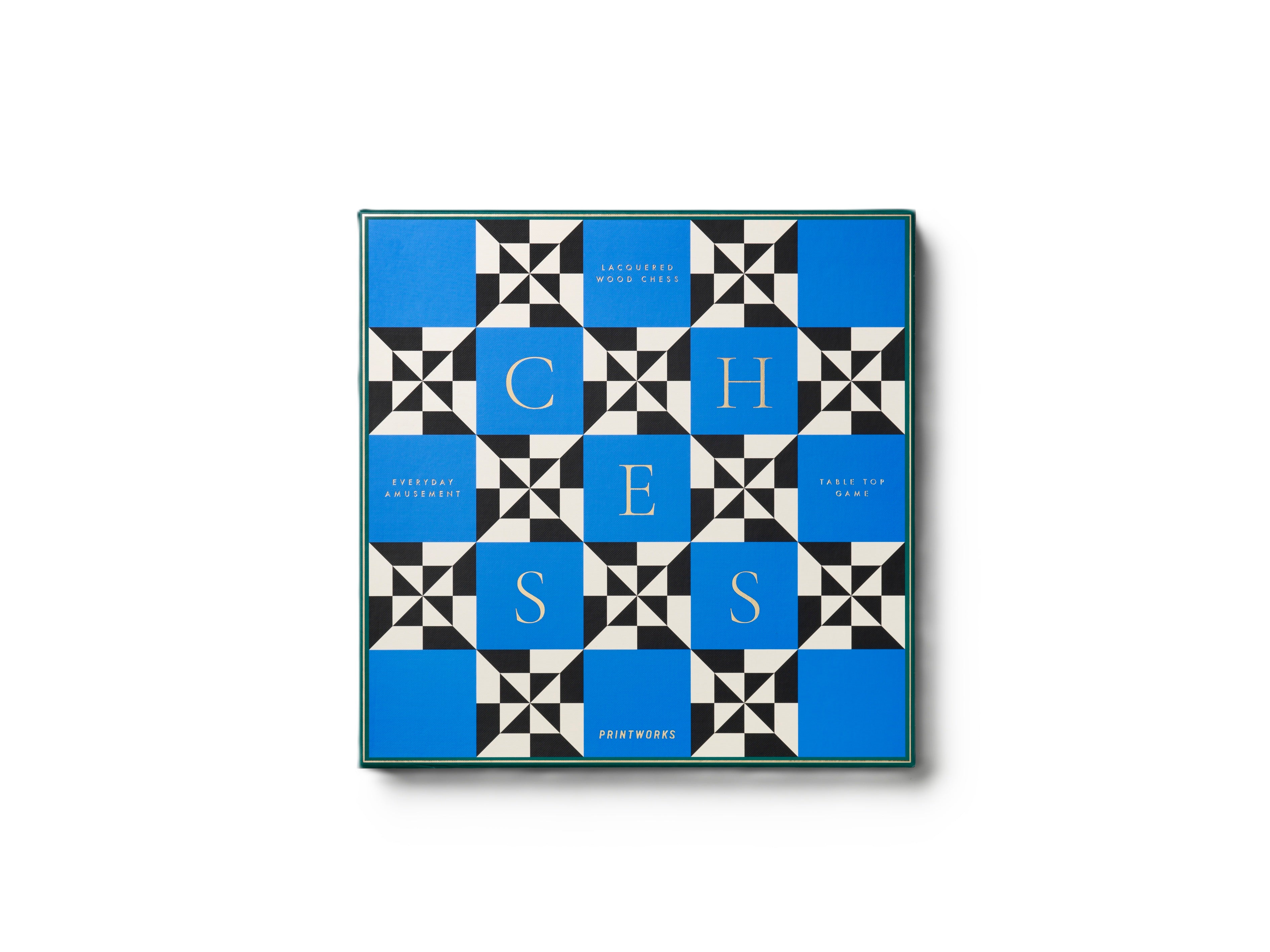 Schachspiel LACQUERED CHESS POSEIDON blau