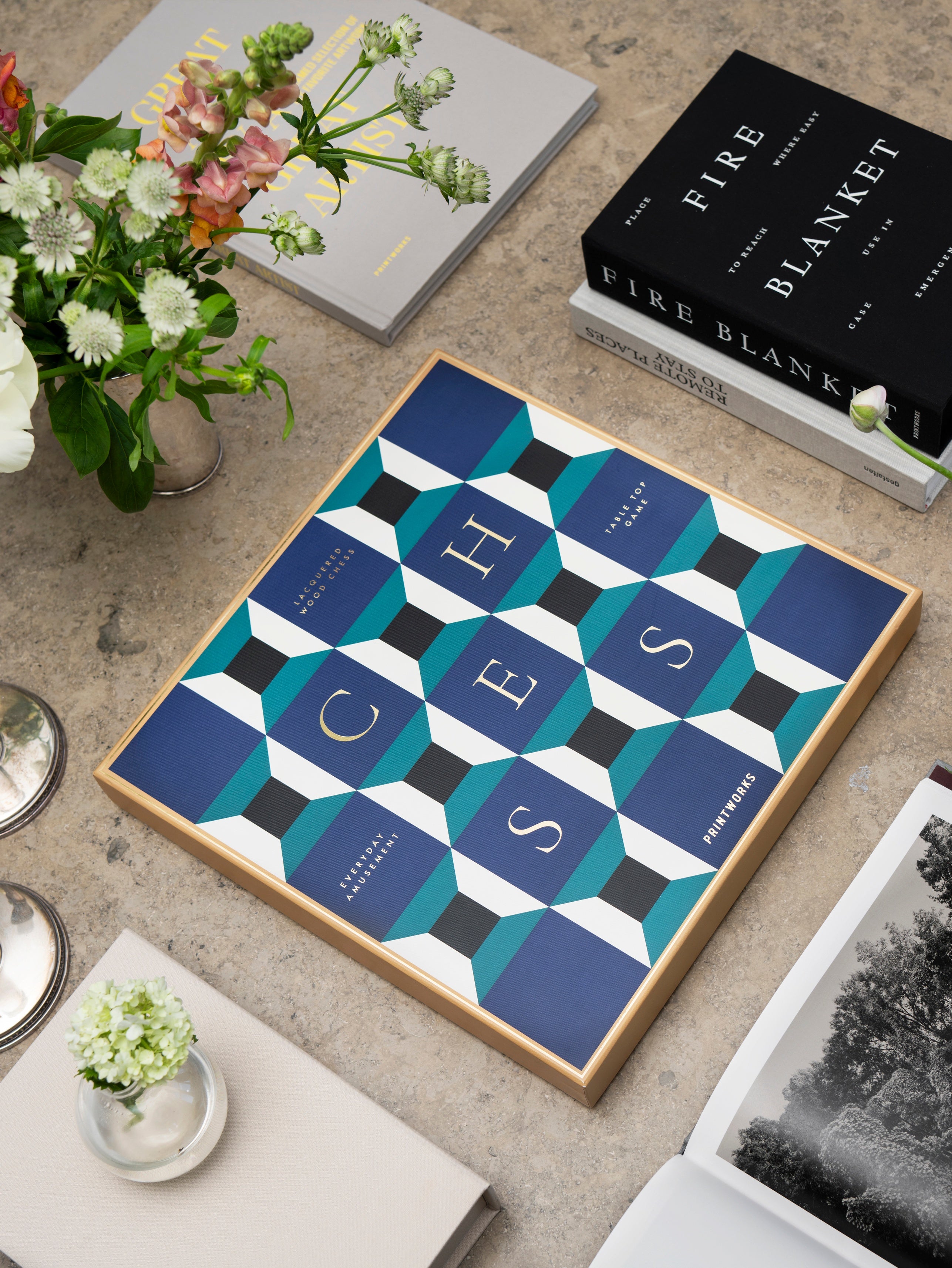 Zestaw do gry w szachy LACQUERED CHESS ATHENA niebieski