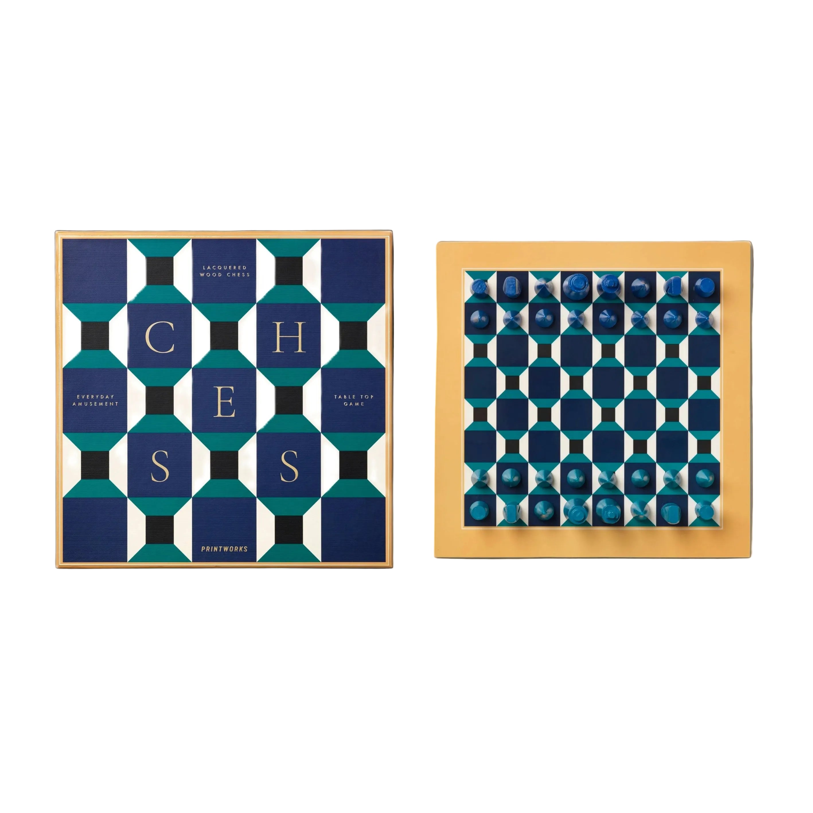 Zestaw do gry w szachy LACQUERED CHESS ATHENA niebieski