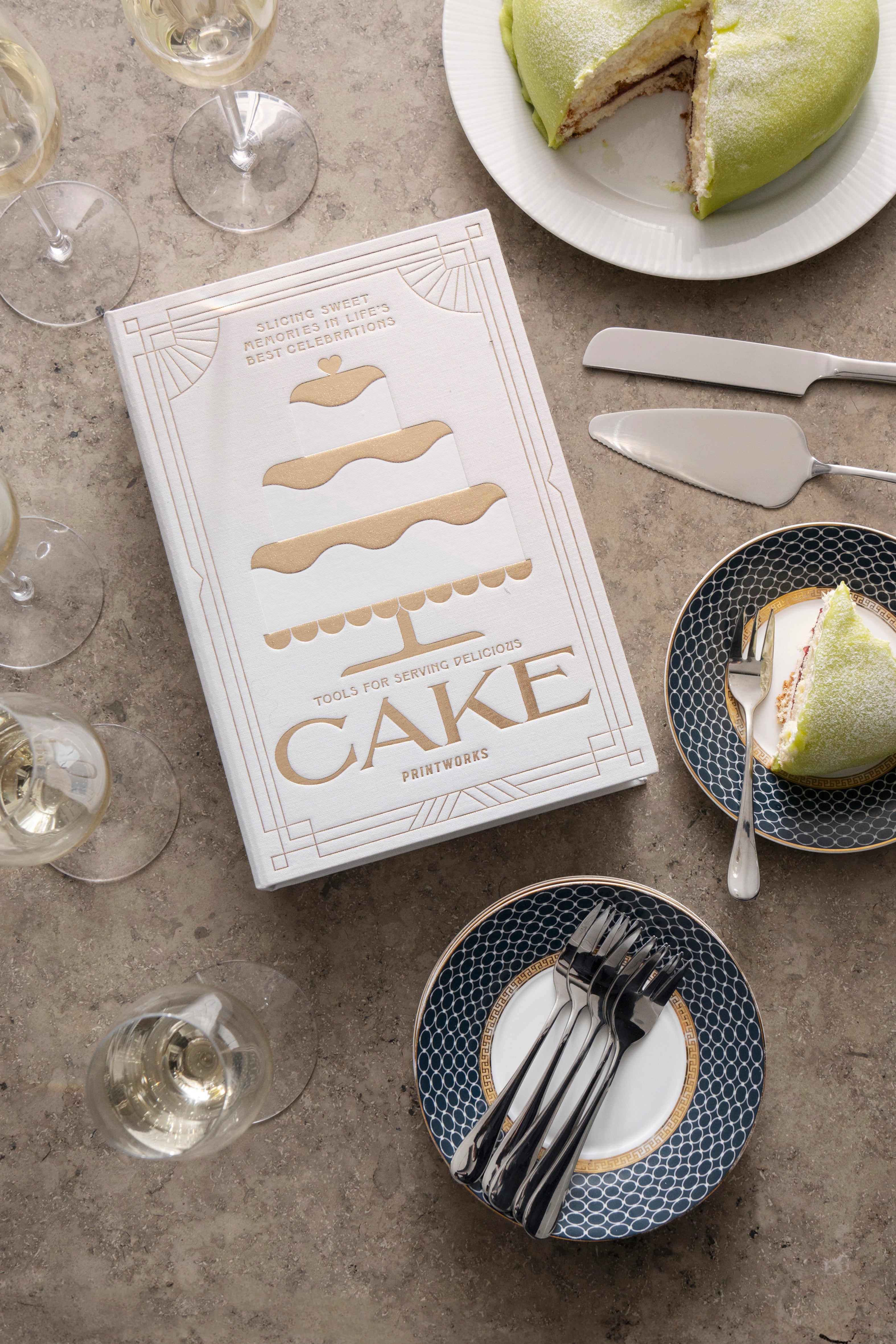 Zestaw do serwowania ciast CAKE TOOLS beżowy