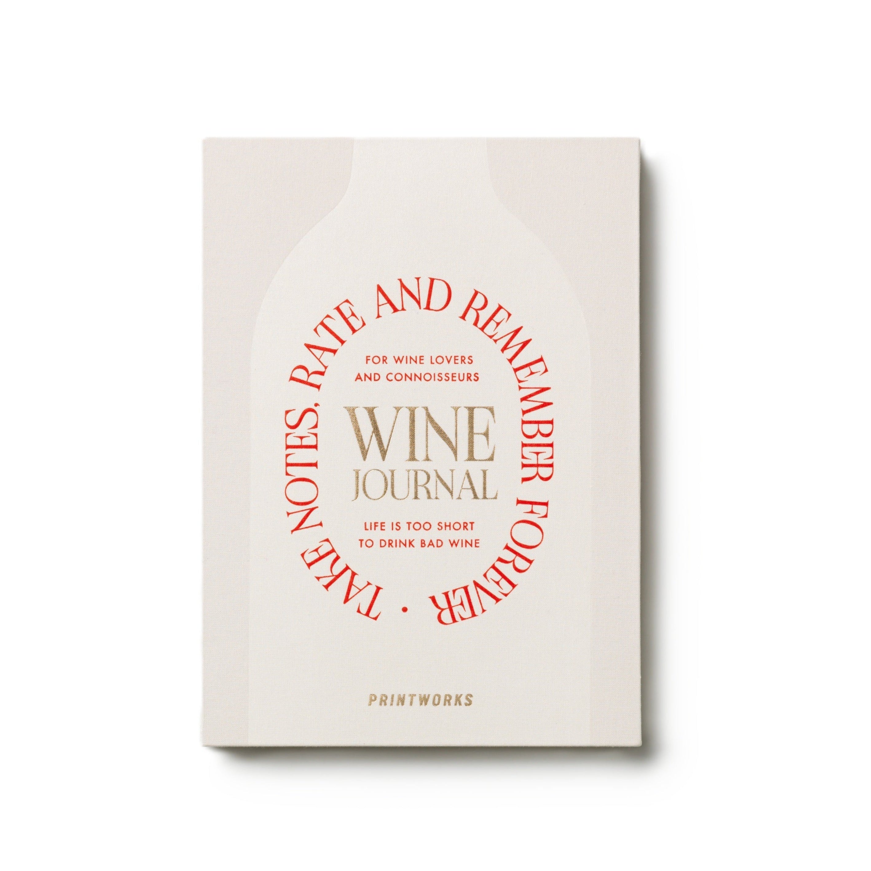 Weinverkostungsjournal WINE TASTING beige mit Rot