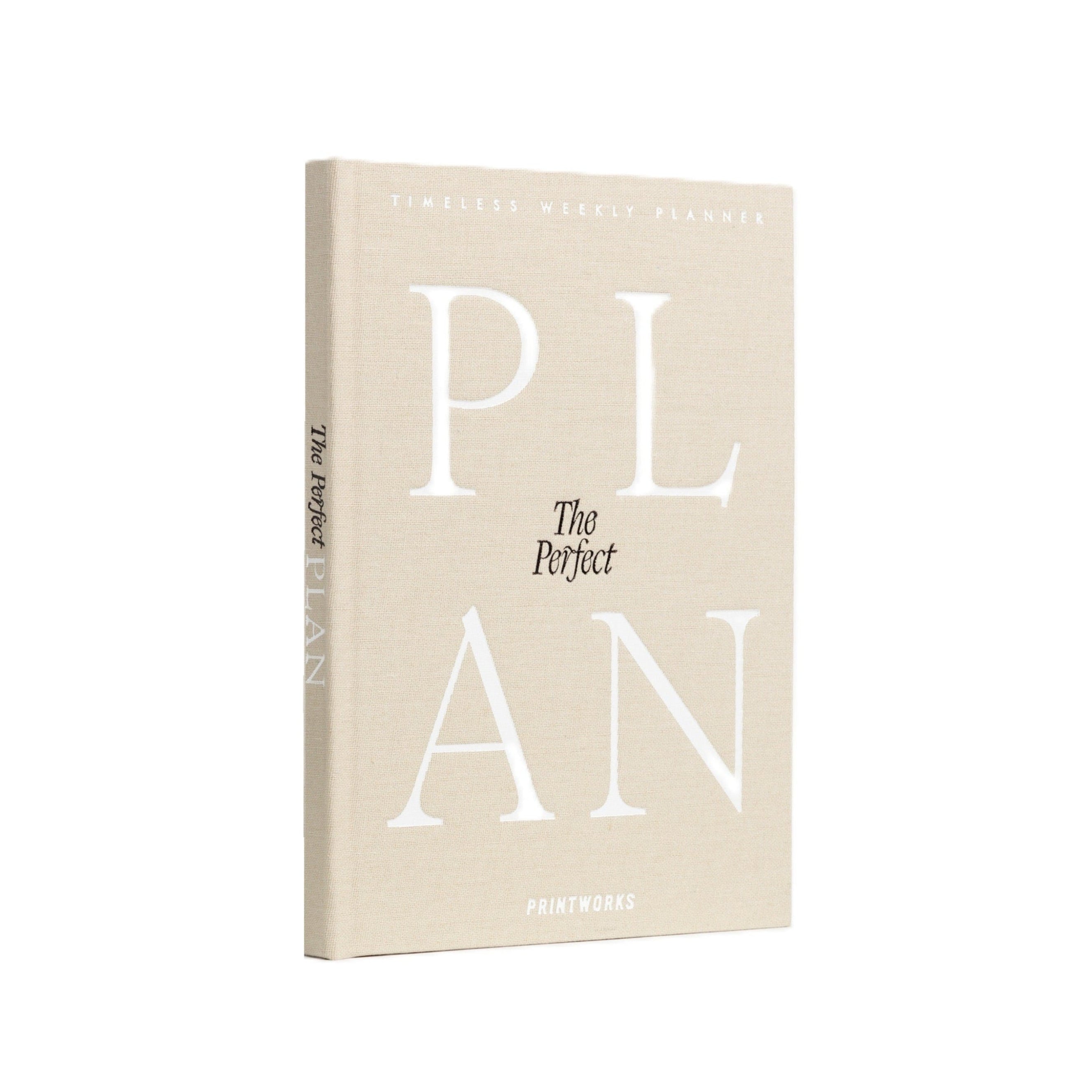 Planer tygodniowy THE PERFECT PLAN beżowy z białym