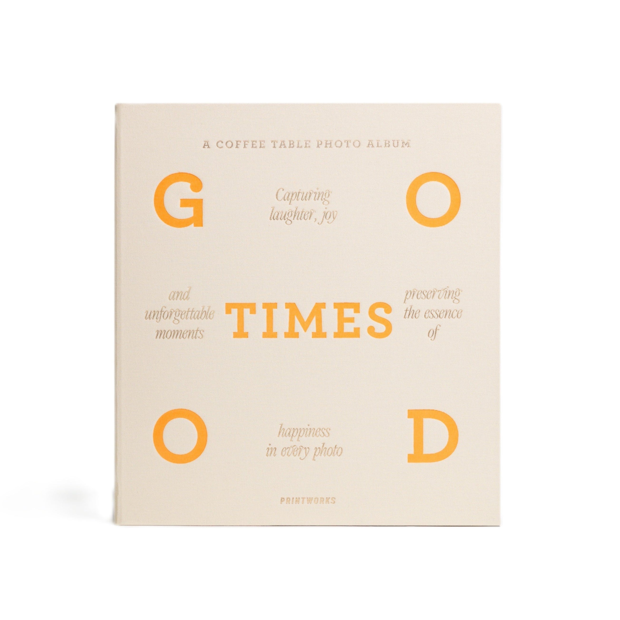 Fotoalbum GOOD TIMES beige mit orangefarbenen Akzenten