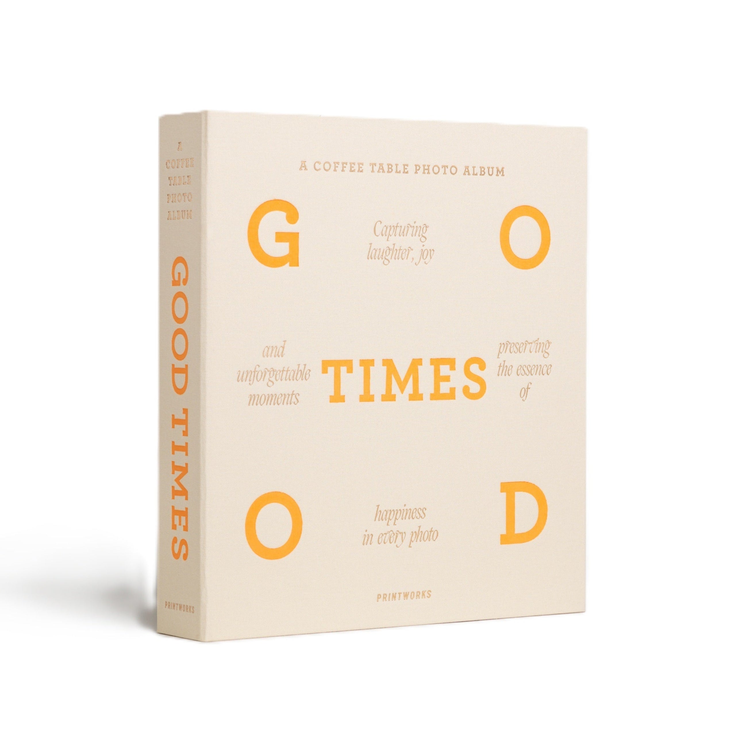 Fotoalbum GOOD TIMES beige mit orangefarbenen Akzenten